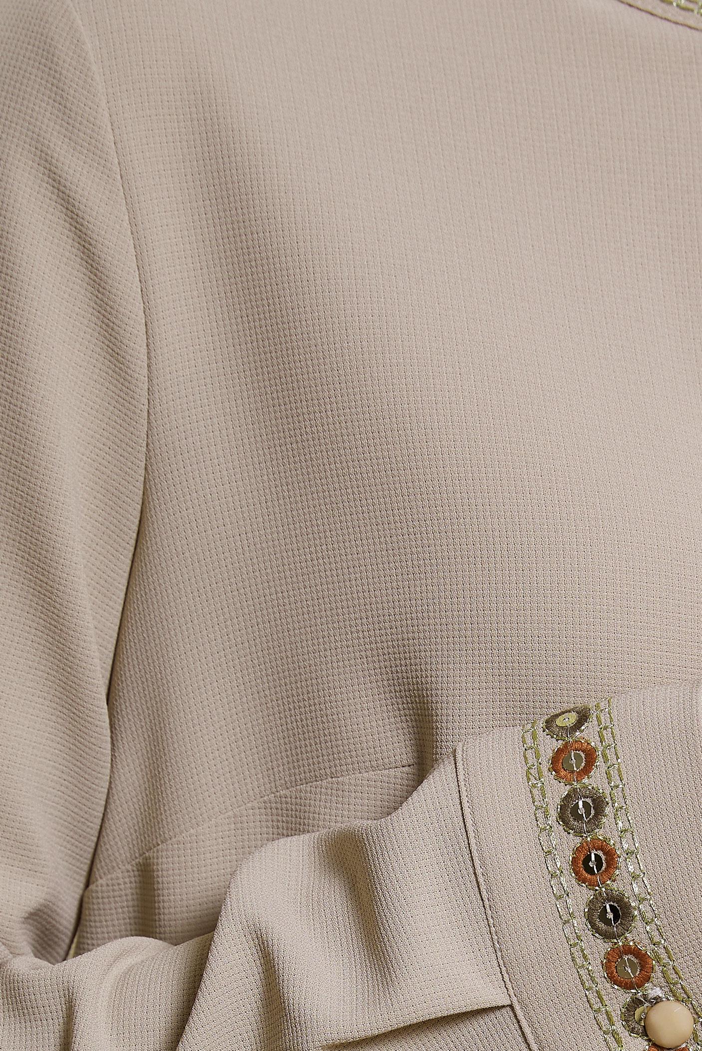 Tesettür giyim BEJ GİZLİ DÜĞMELİ PUL İŞLEMELİ TUNİK 40180