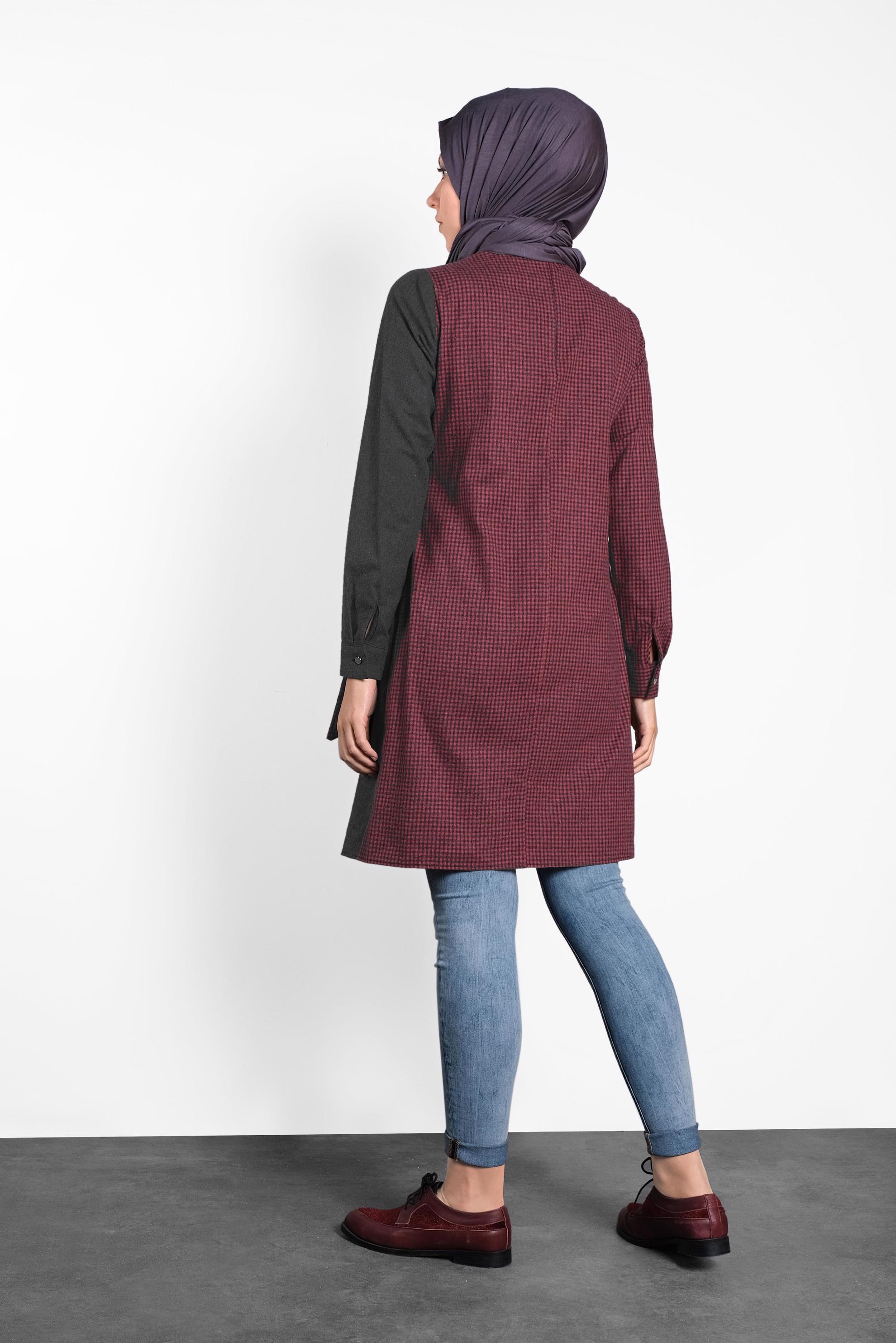 Tesettür giyim SİYAH ÇAPRAZ TUNİK 40186