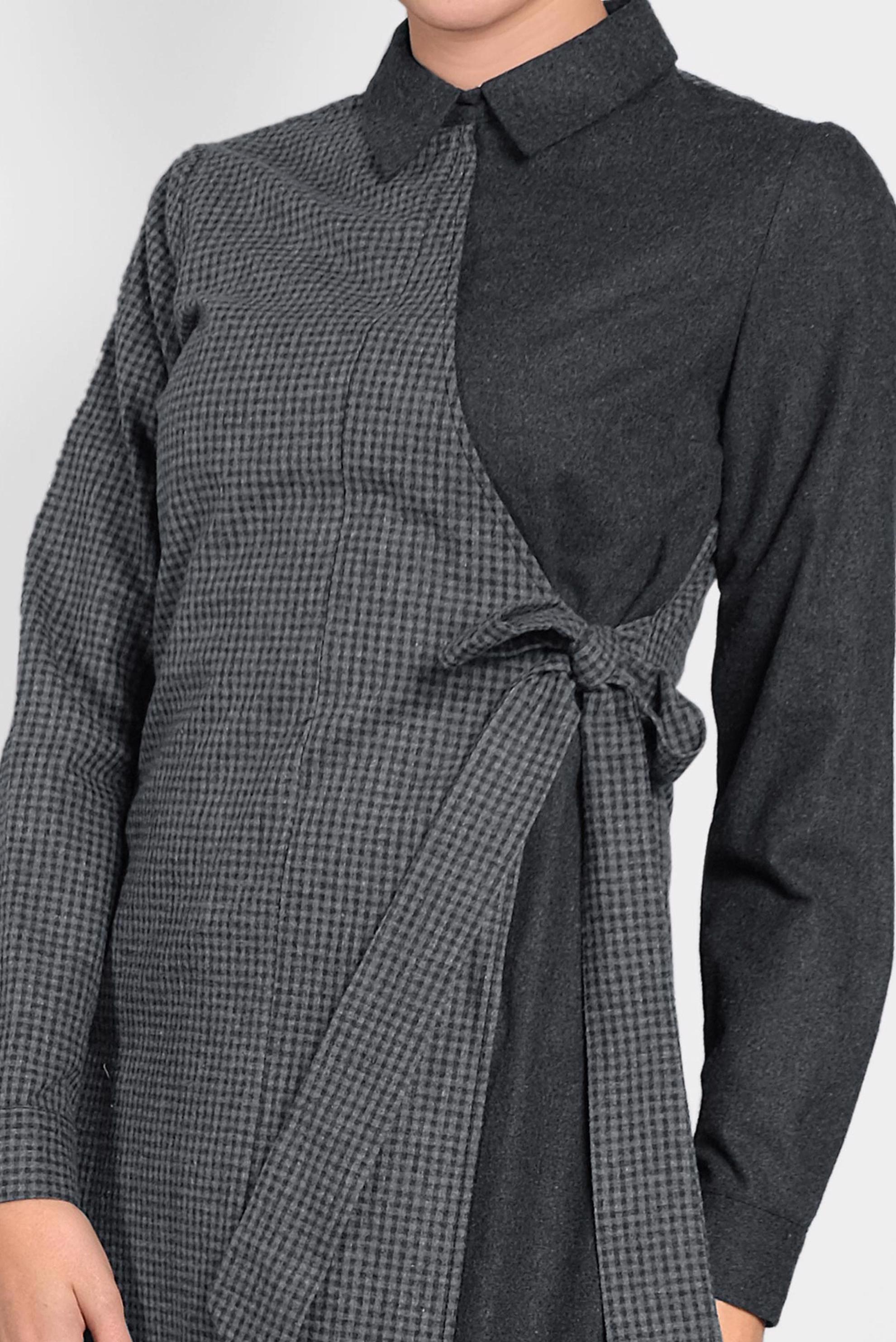 Tesettür giyim GRİ ÇAPRAZ TUNİK 40186