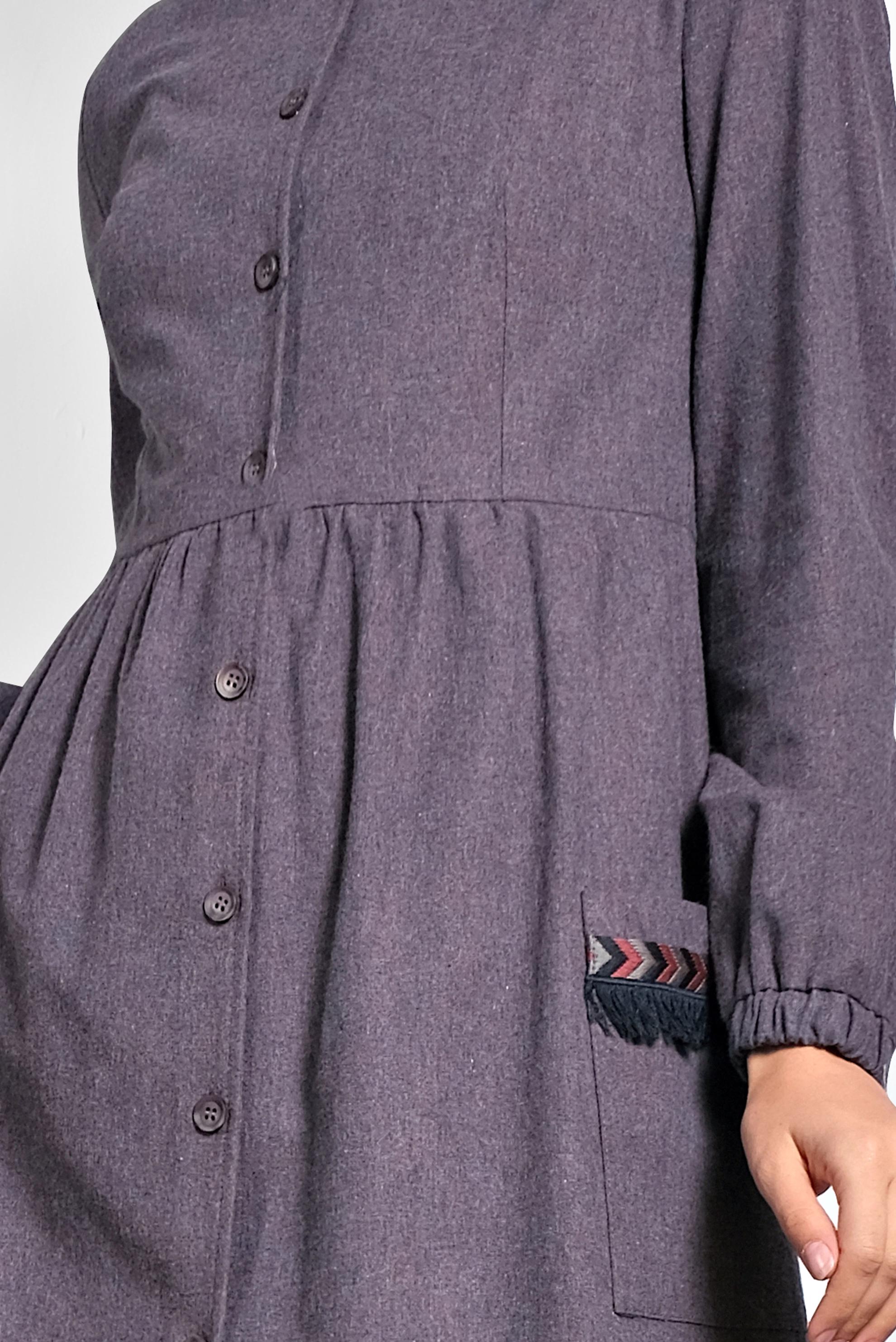 Tesettür giyim LACİVERT İŞLEMELİ PAMUKLU TUNİK 40187