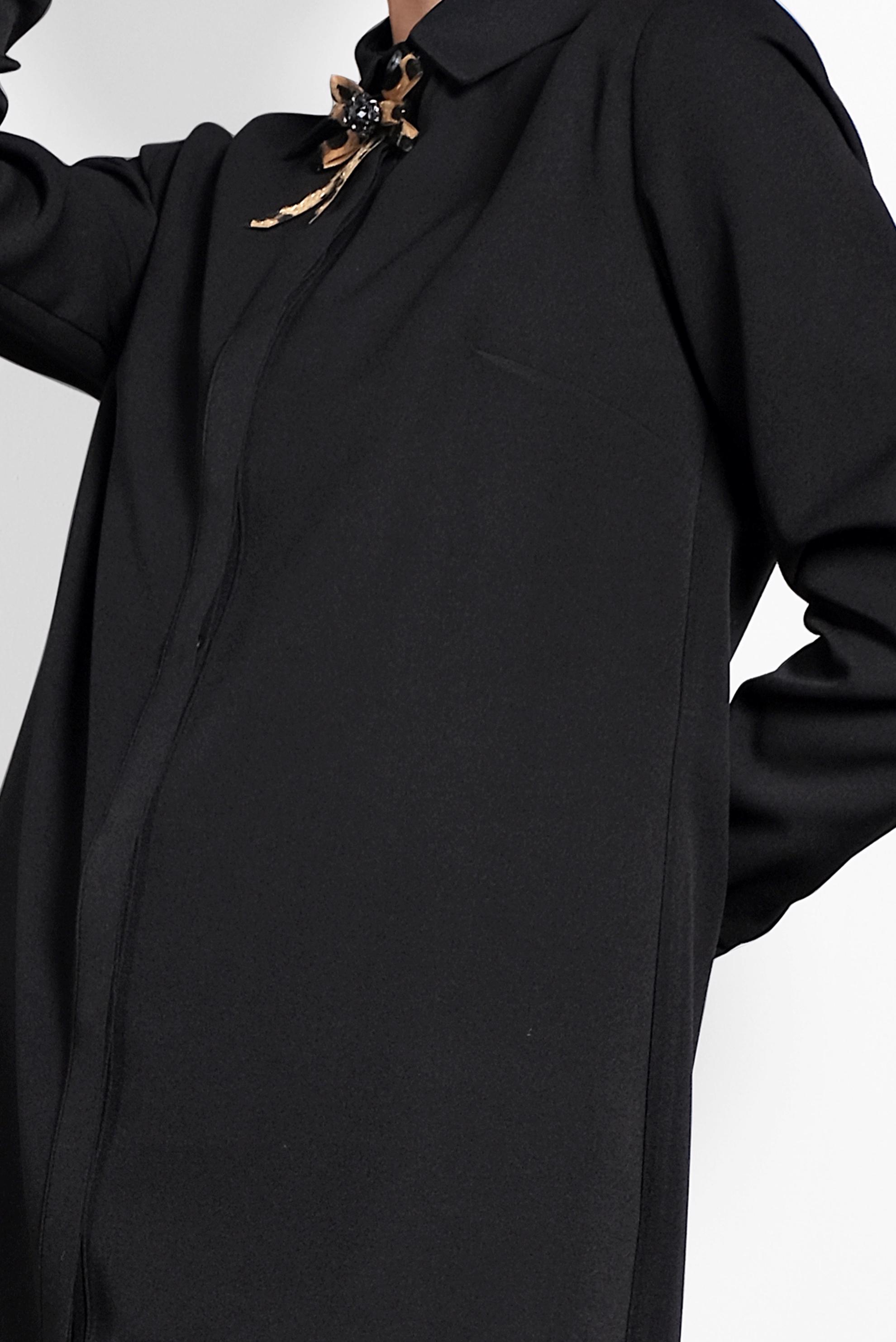 Tesettür giyim SİYAH GİZLİ DÜĞMELİ TUNİK 40209