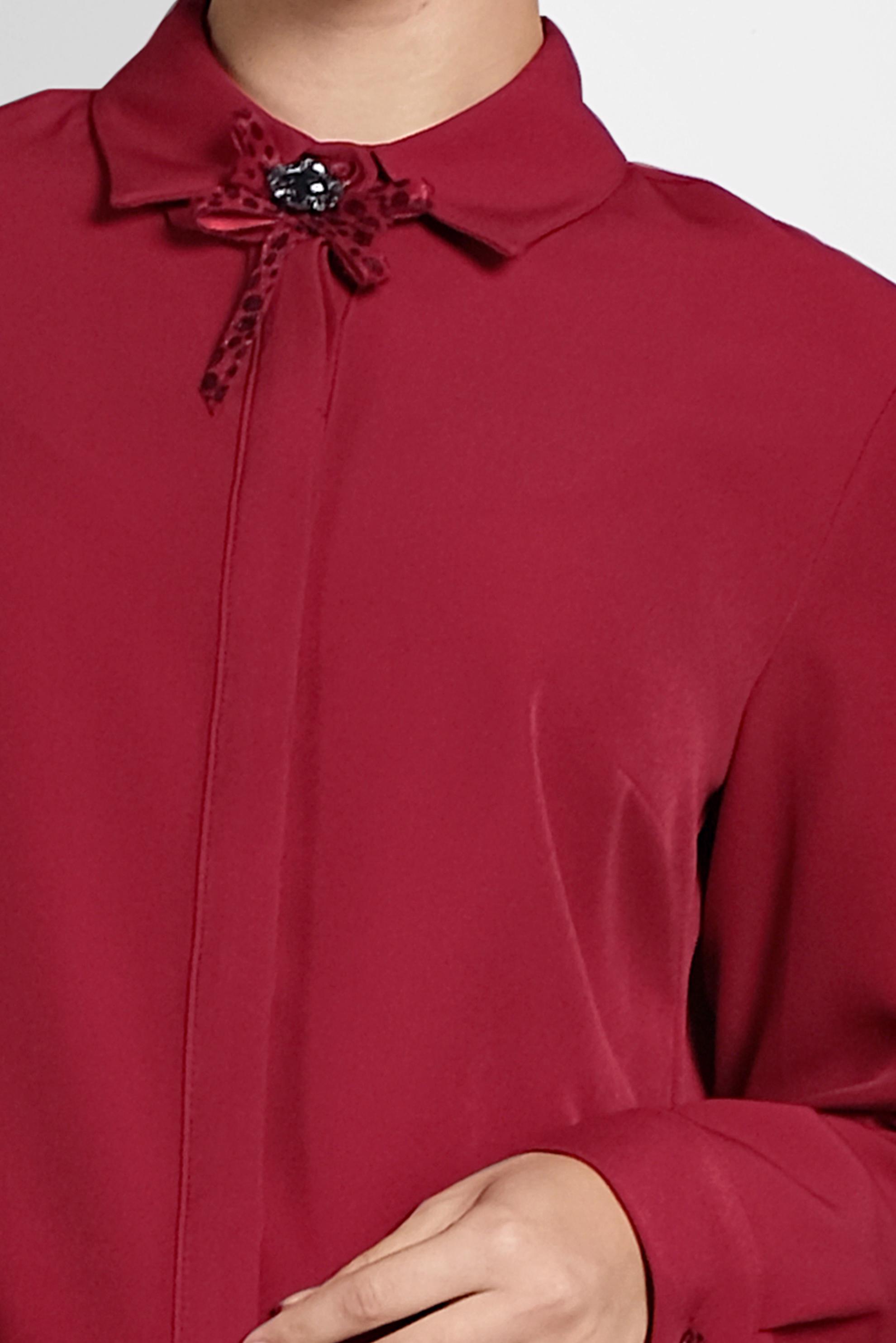 Tesettür giyim KIRMIZI GİZLİ DÜĞMELİ TUNİK 40209