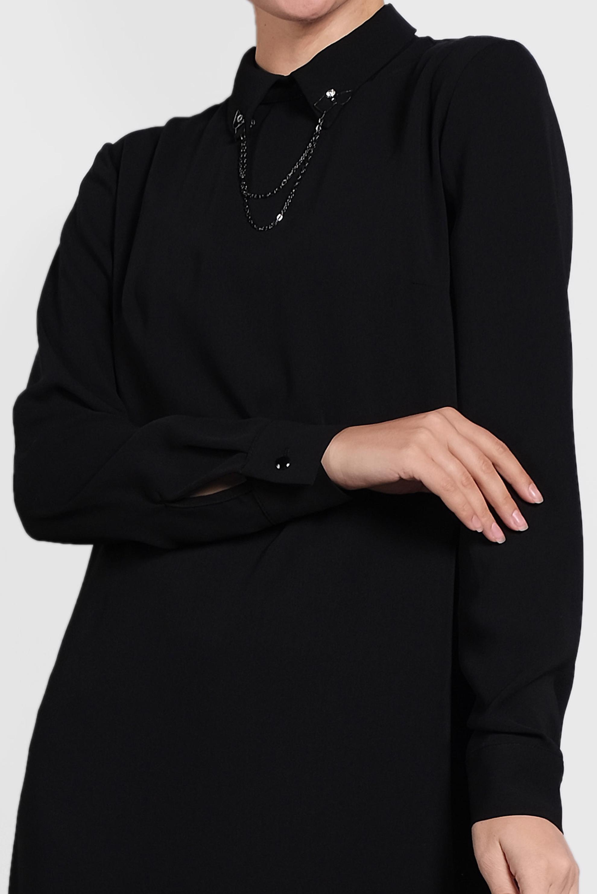 Tesettür giyim SİYAH ŞİFON TUNİK 40210