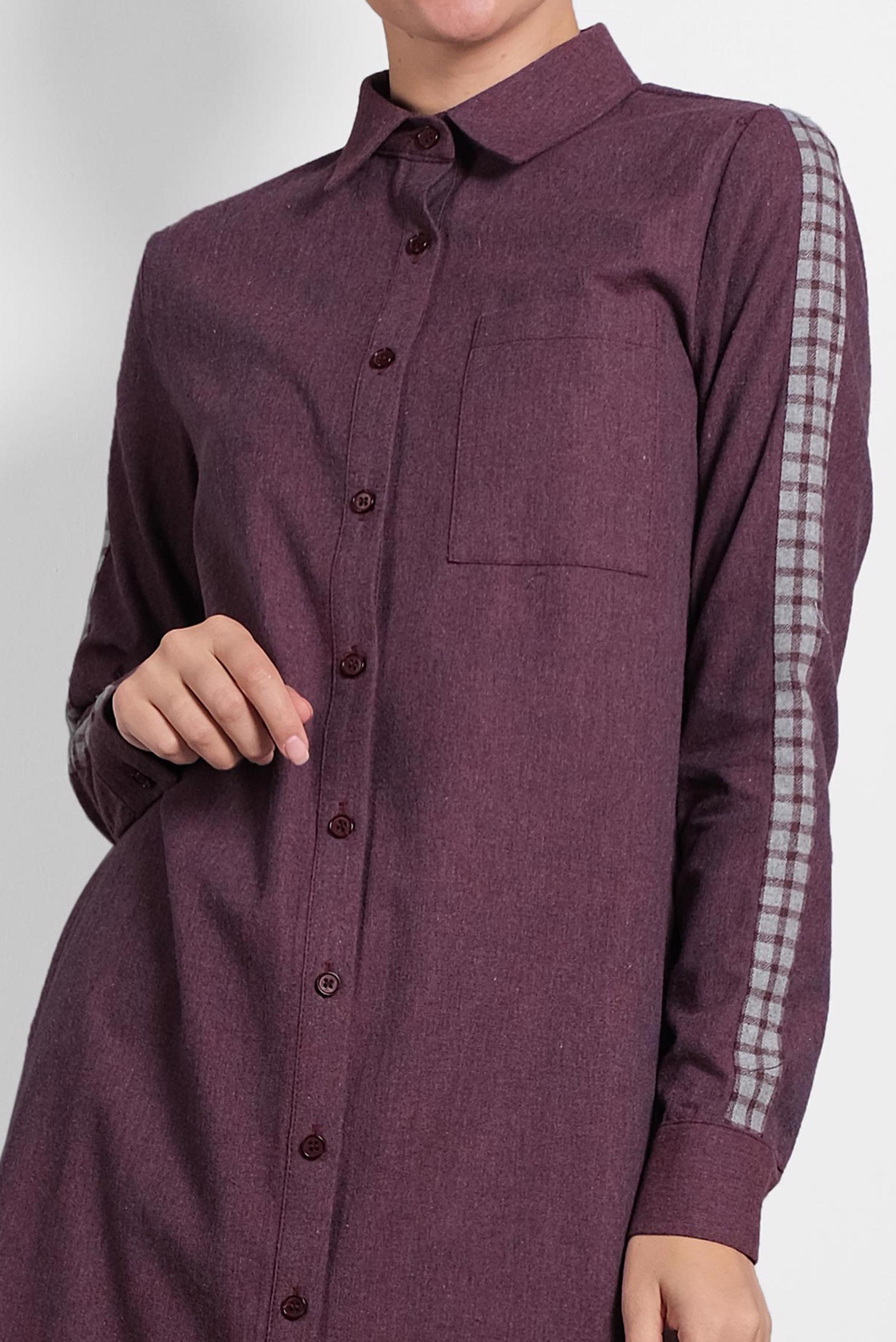 Tesettür giyim LACİVERT DÜĞMELİ GÖMLEK YAKA TUNİK 40212 