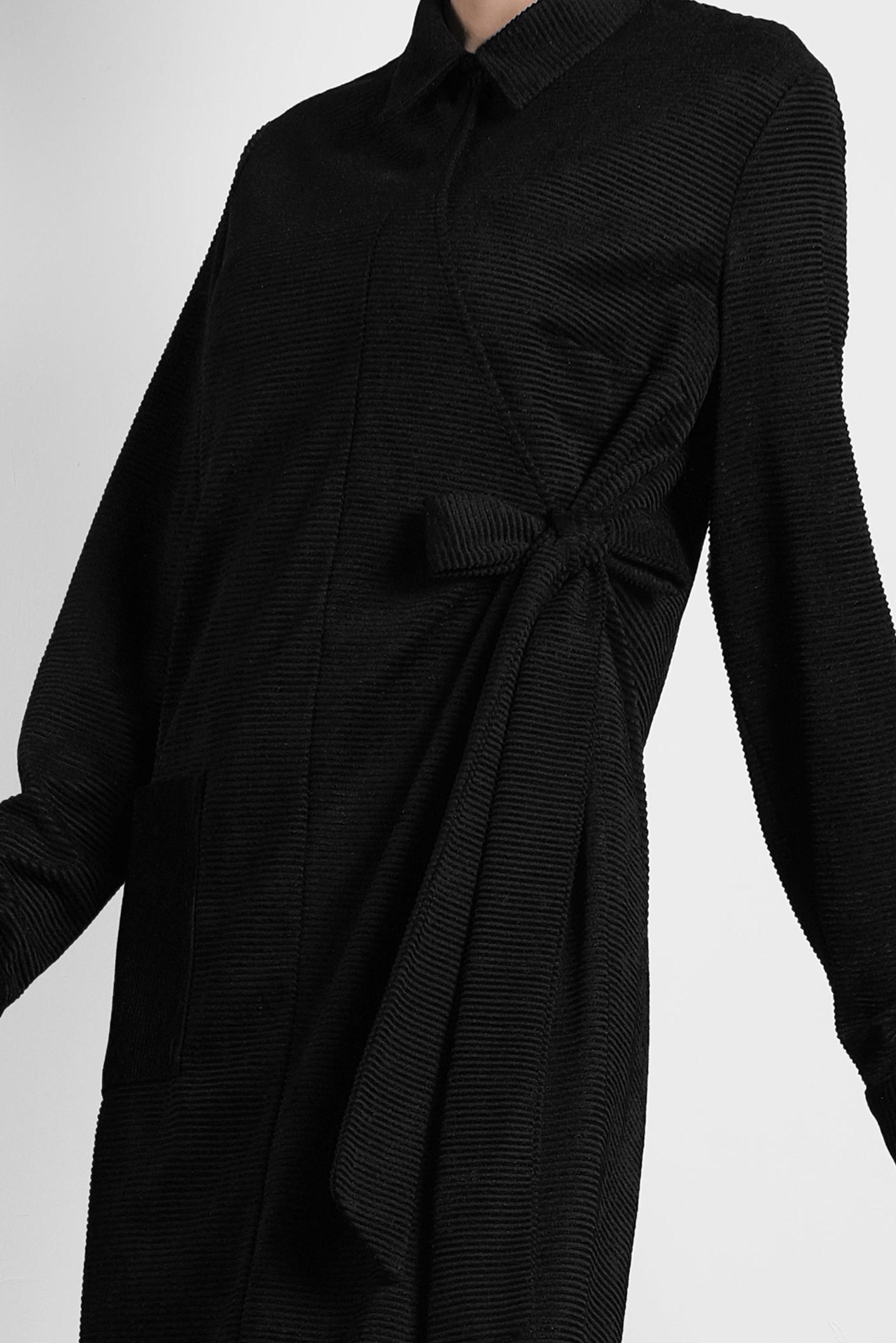 Tesettür giyim SİYAH ÇAPRAZ KADİFE TUNİK 40282 