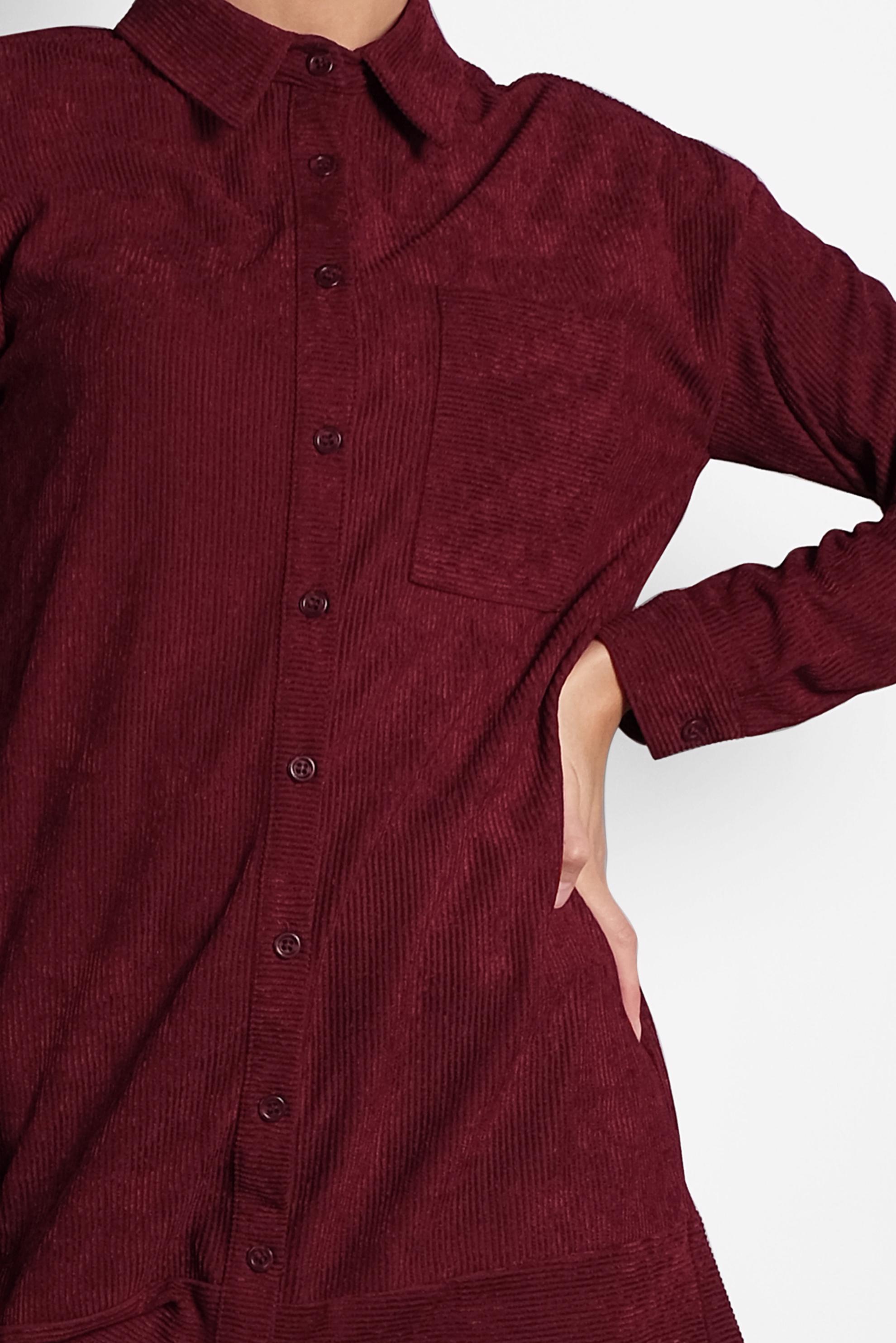 Tesettür giyim BORDO KADİFE TUNİK 40283 