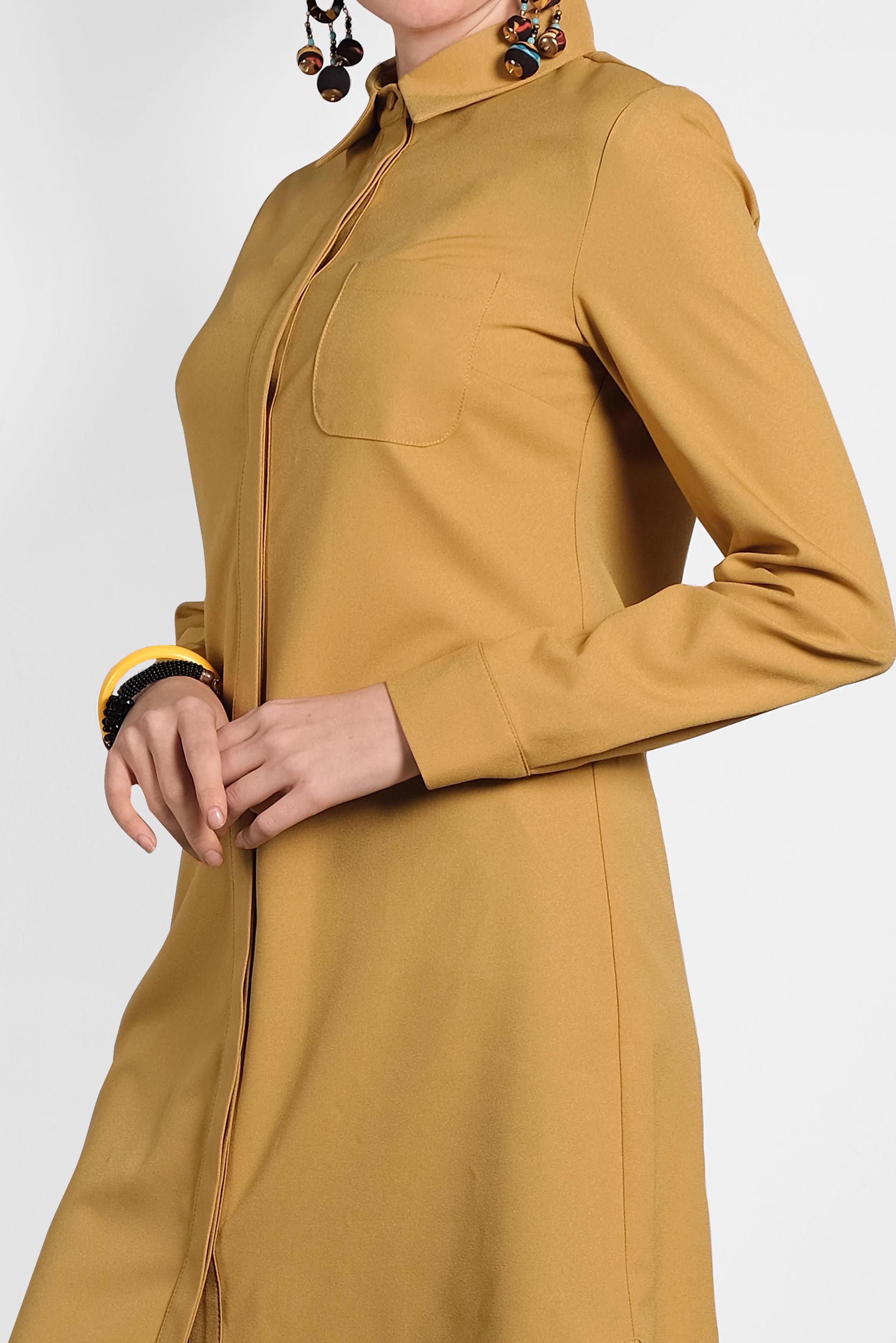 Tesettür giyim SARI CEPLİ GÖMLEK TUNİK 40304 