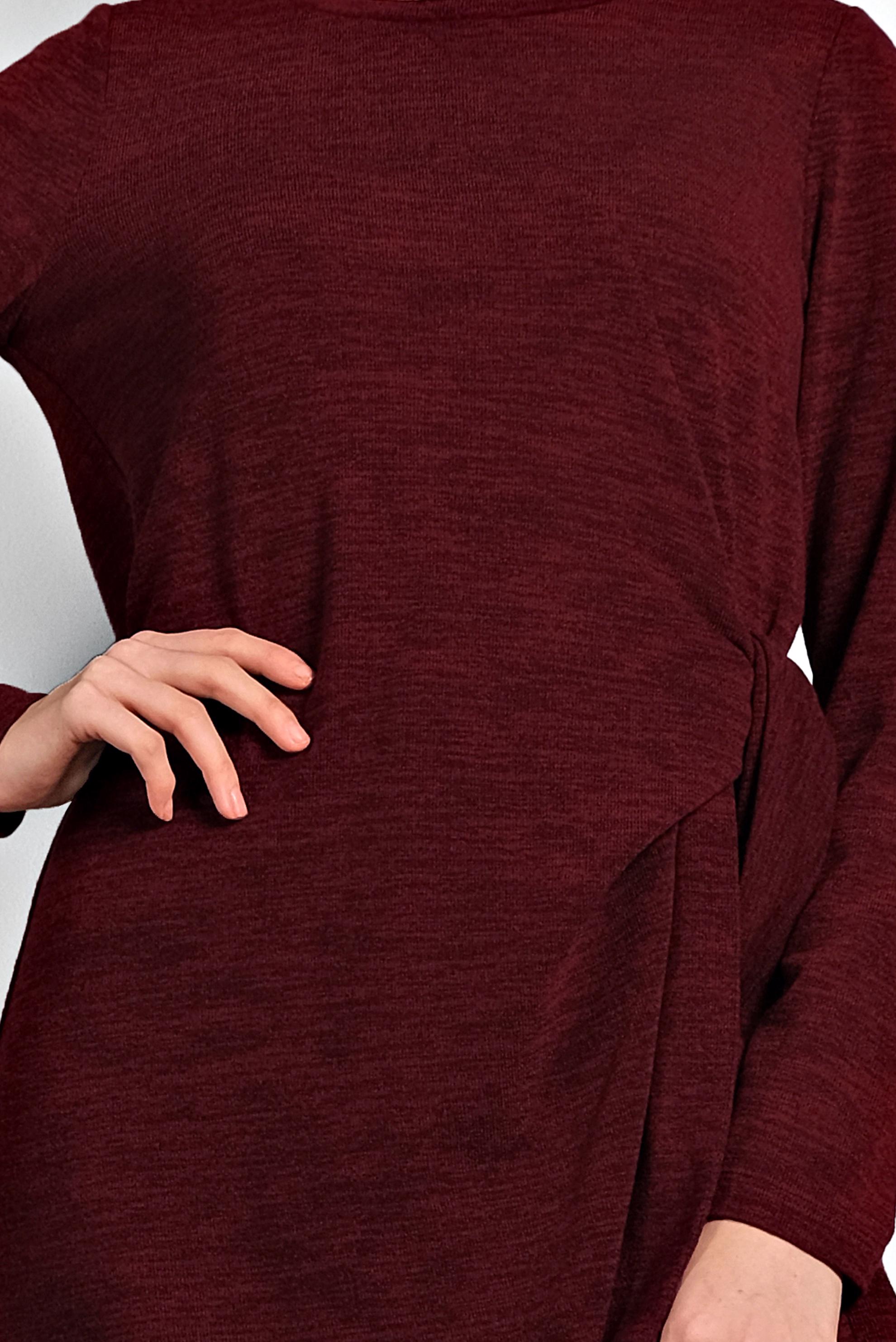 Tesettür giyim BORDO BAĞLAMA DETAYLI TUNİK 40313