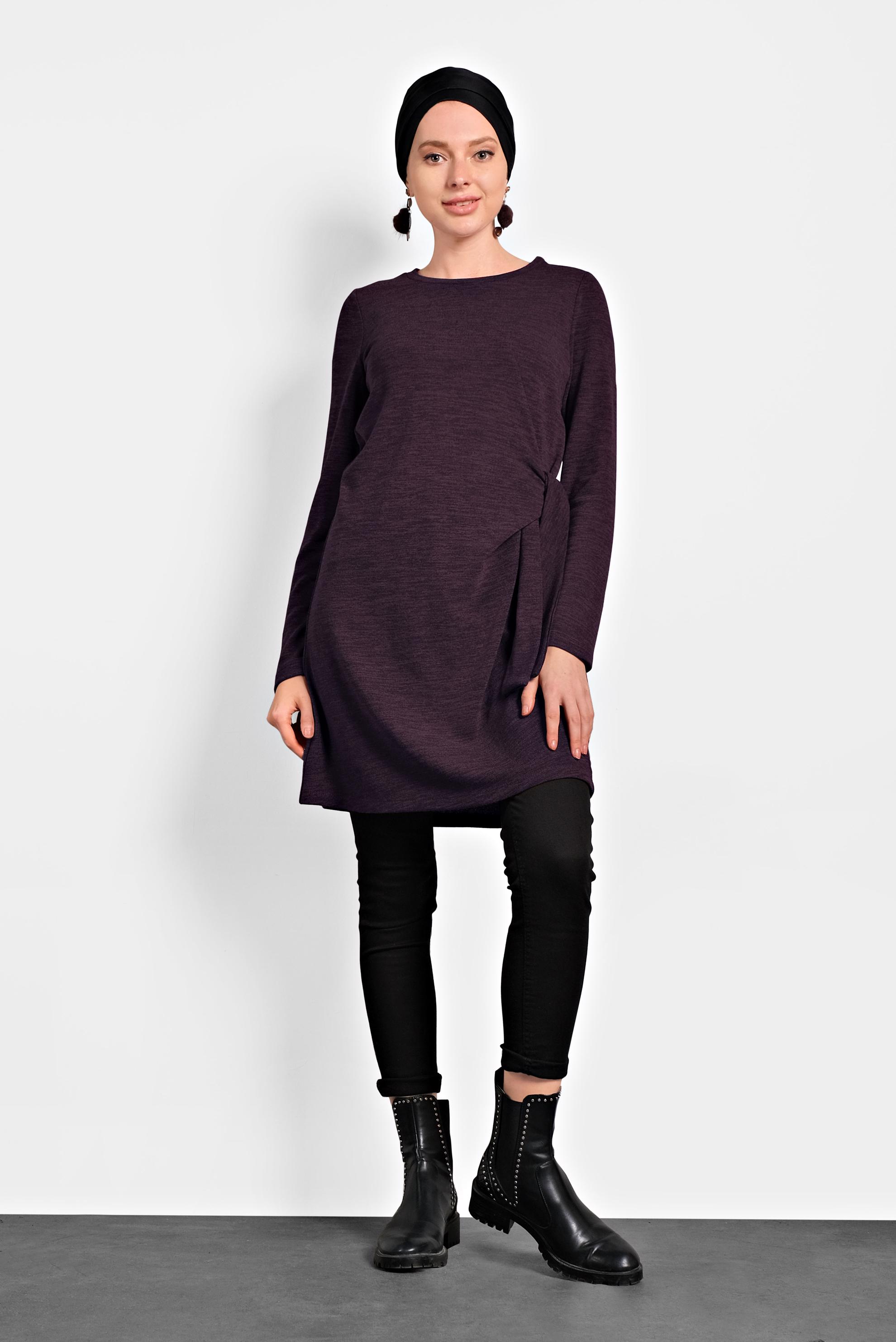 Tesettür giyim MÜRDÜM BAĞLAMA DETAYLI TUNİK 40313