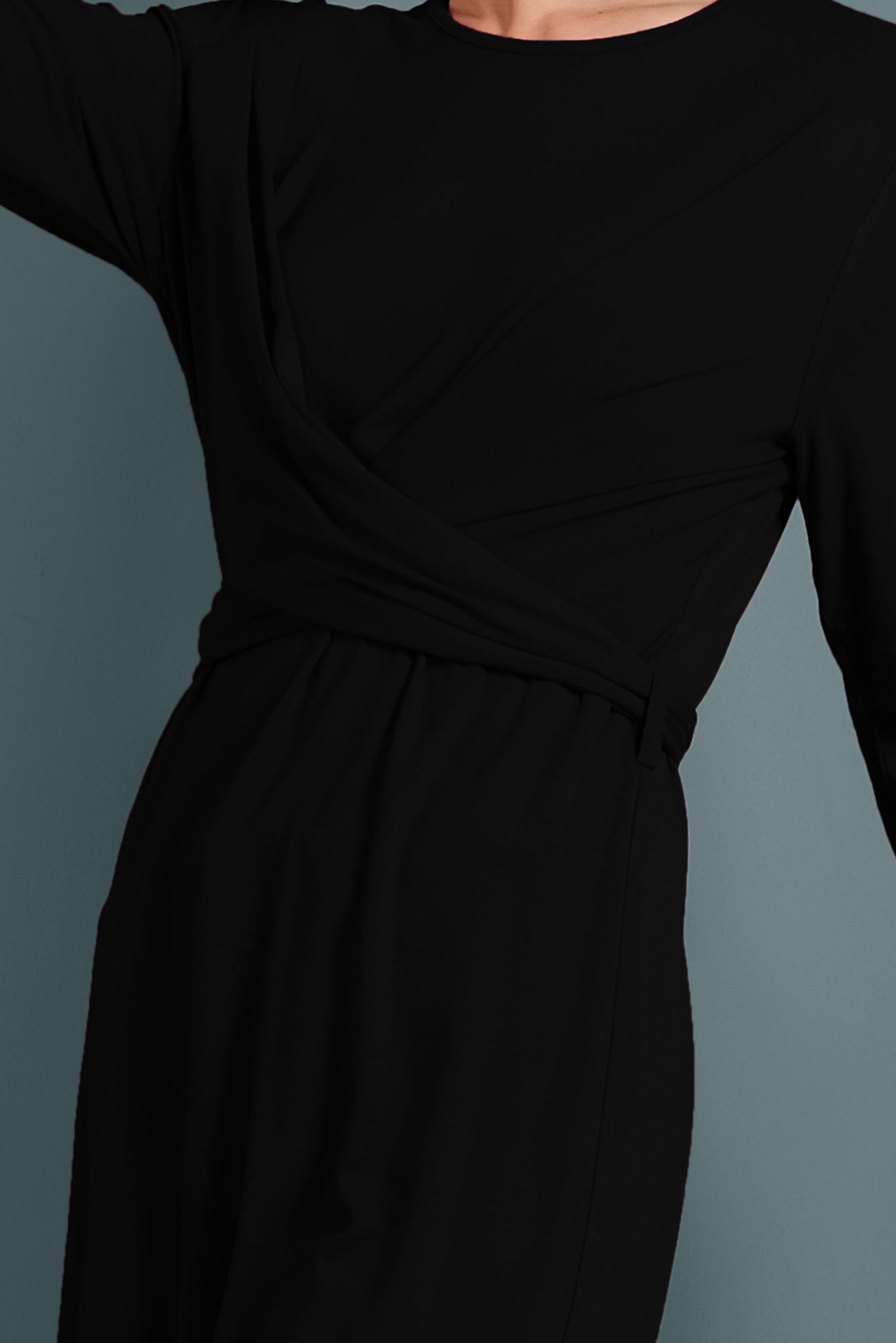 Tesettür giyim SİYAH ÇAPRAZ BAĞLAMALI TUNİK 40321 