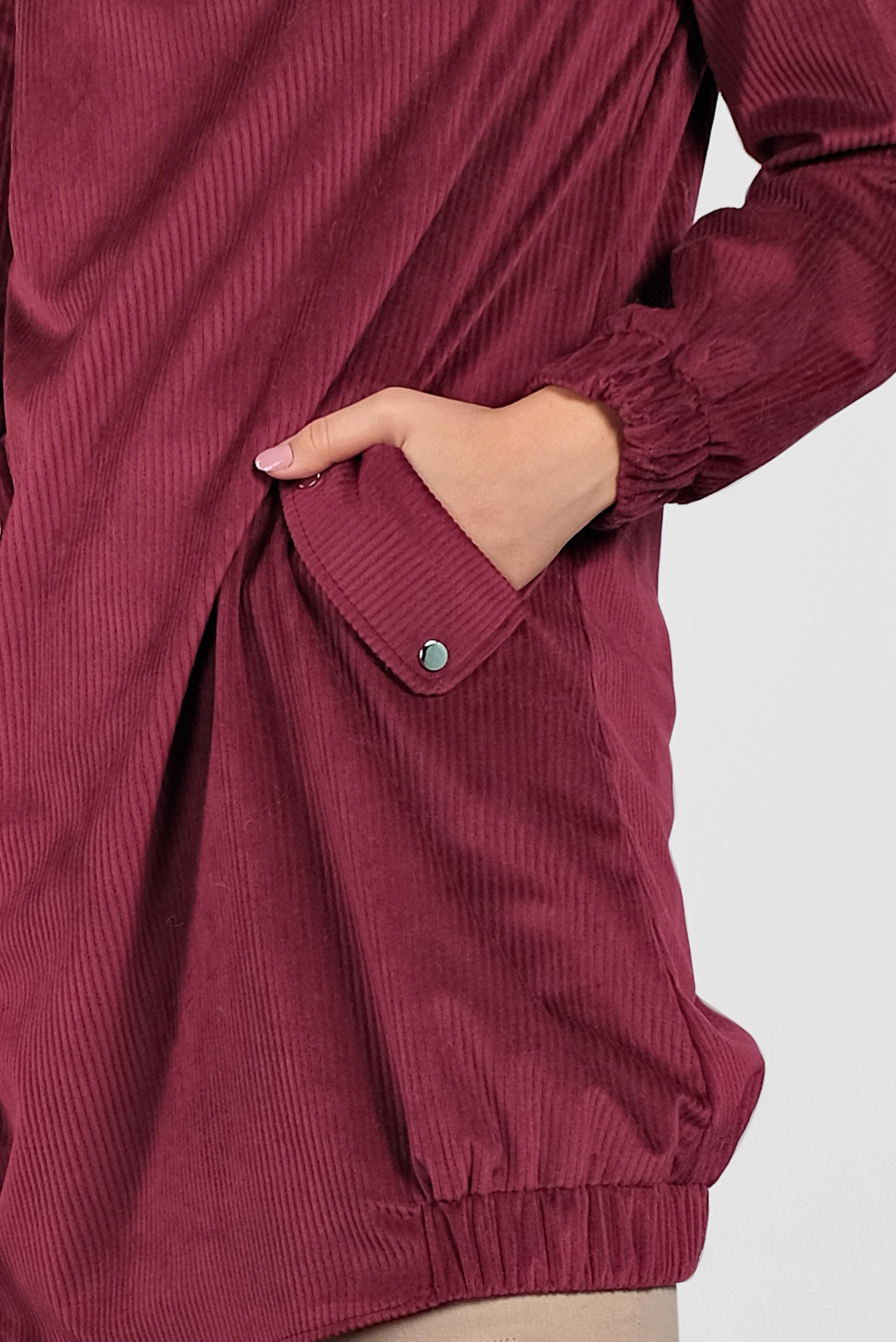 Tesettür giyim BORDO ŞAL YAKA KADİFE TUNİK  40336