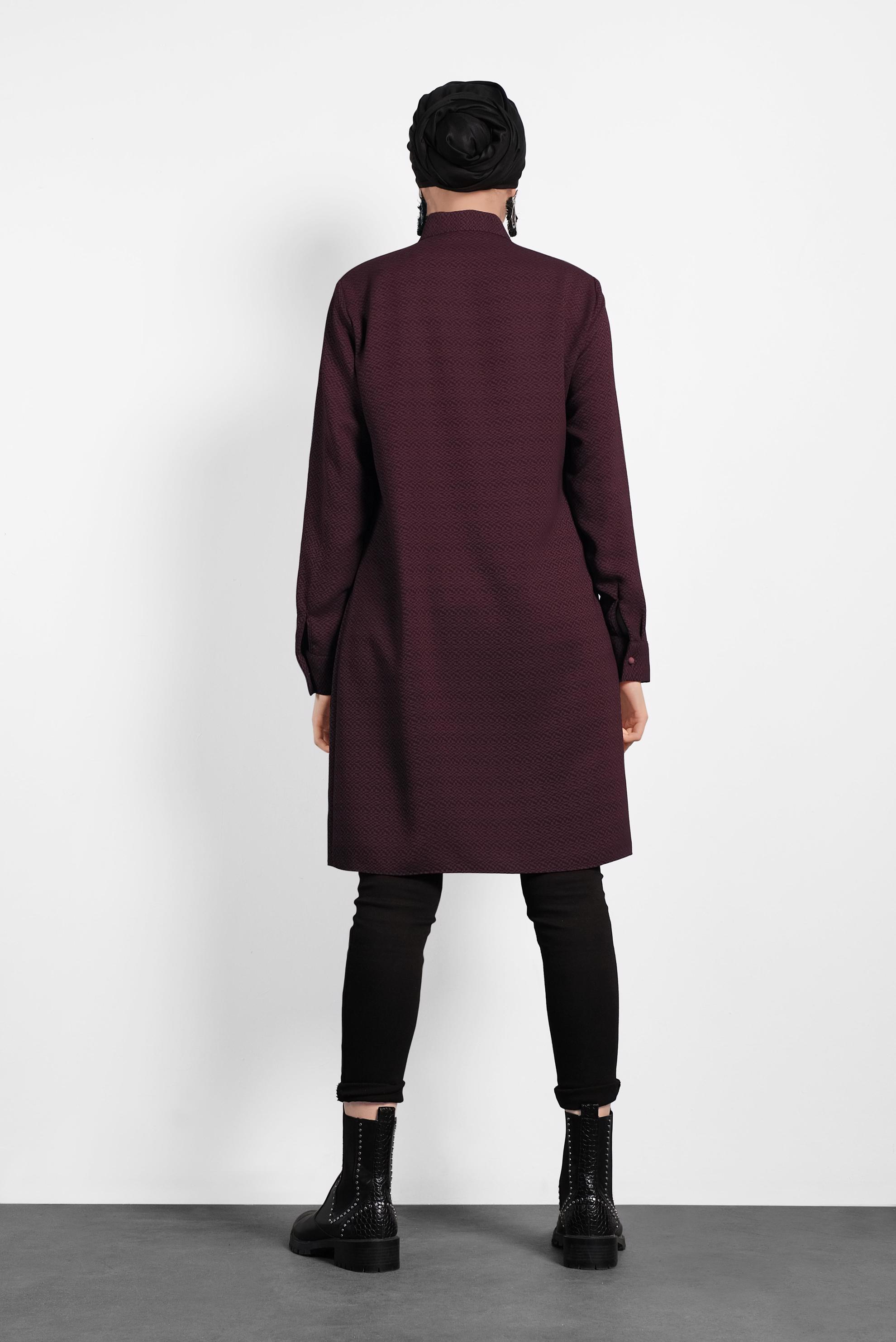 Tesettür giyim MÜRDÜM YAKASI BAĞCIK DETAYLI TUNİK 40337 