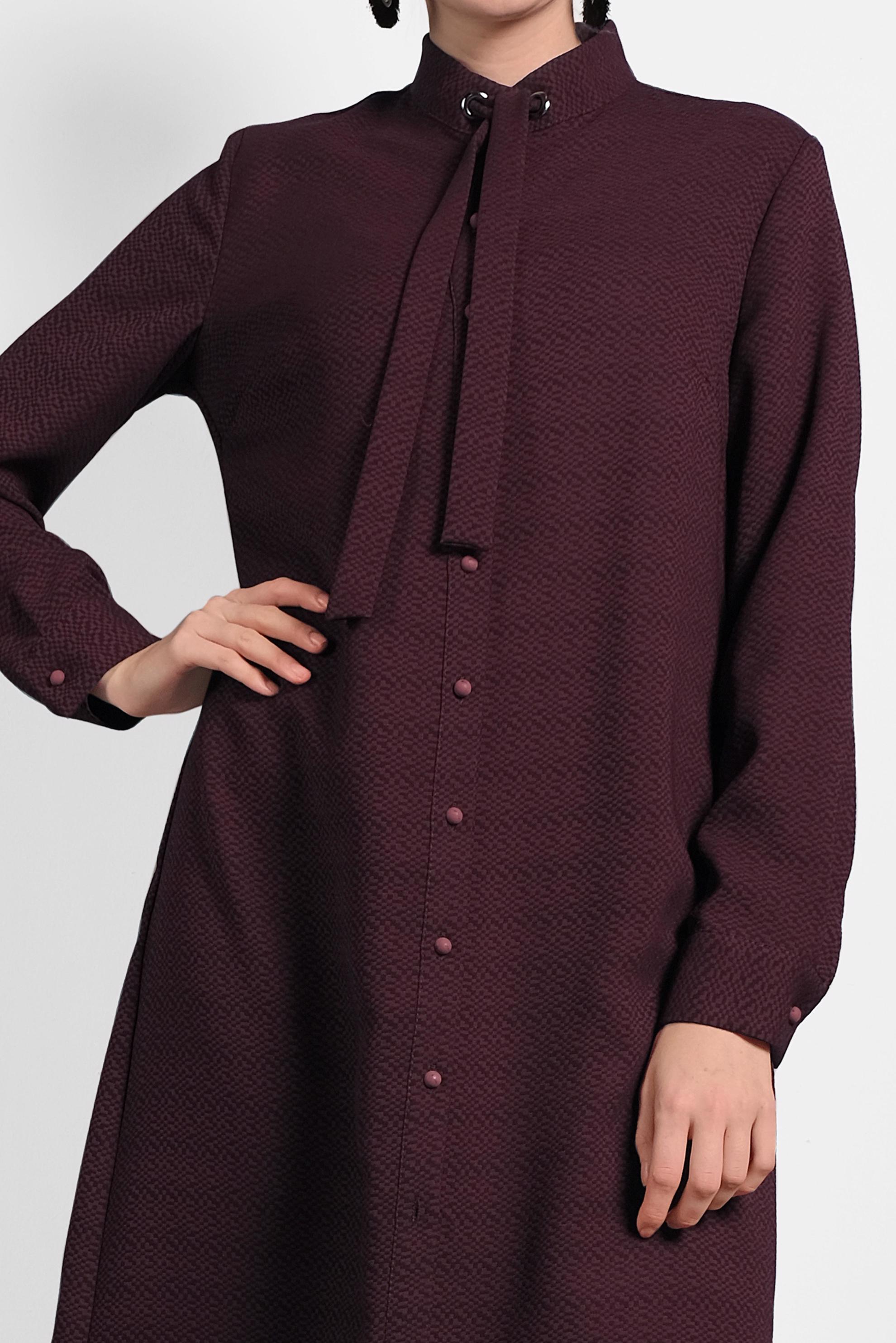 Tesettür giyim MÜRDÜM YAKASI BAĞCIK DETAYLI TUNİK 40337 