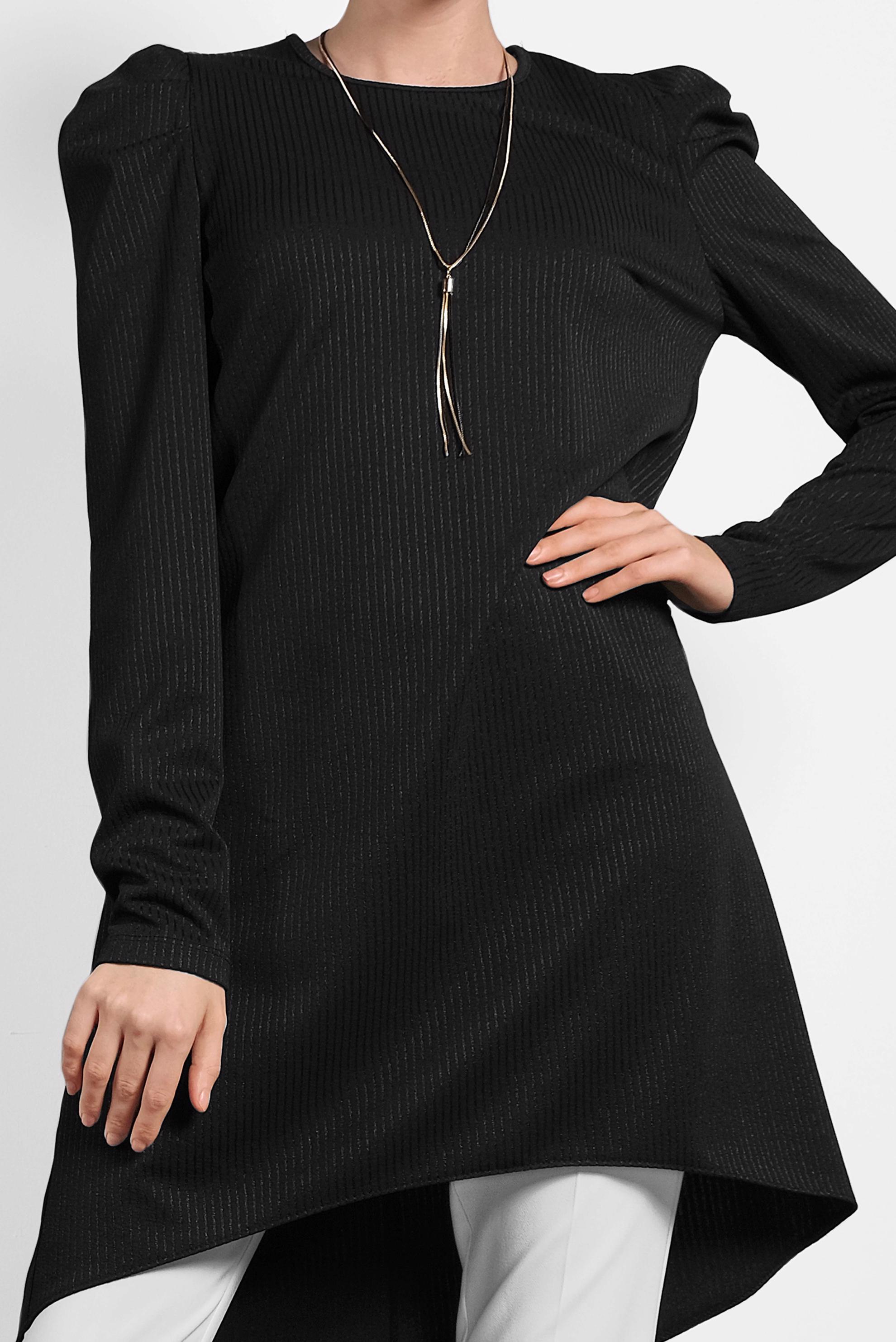 Tesettür giyim SİYAH KARPUZ KOL TUNİK 40374