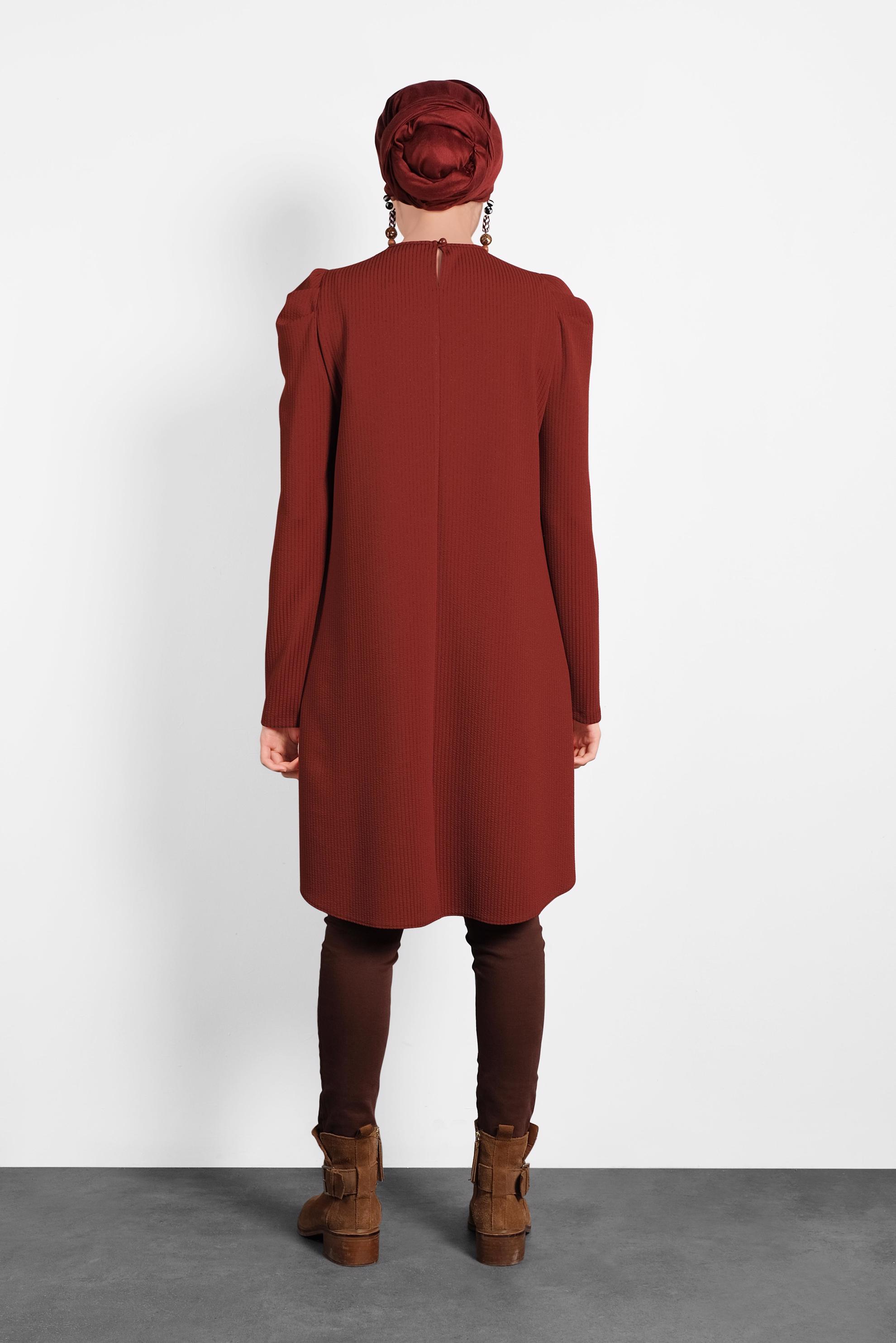 Tesettür giyim BORDO KARPUZ KOL TUNİK 40374