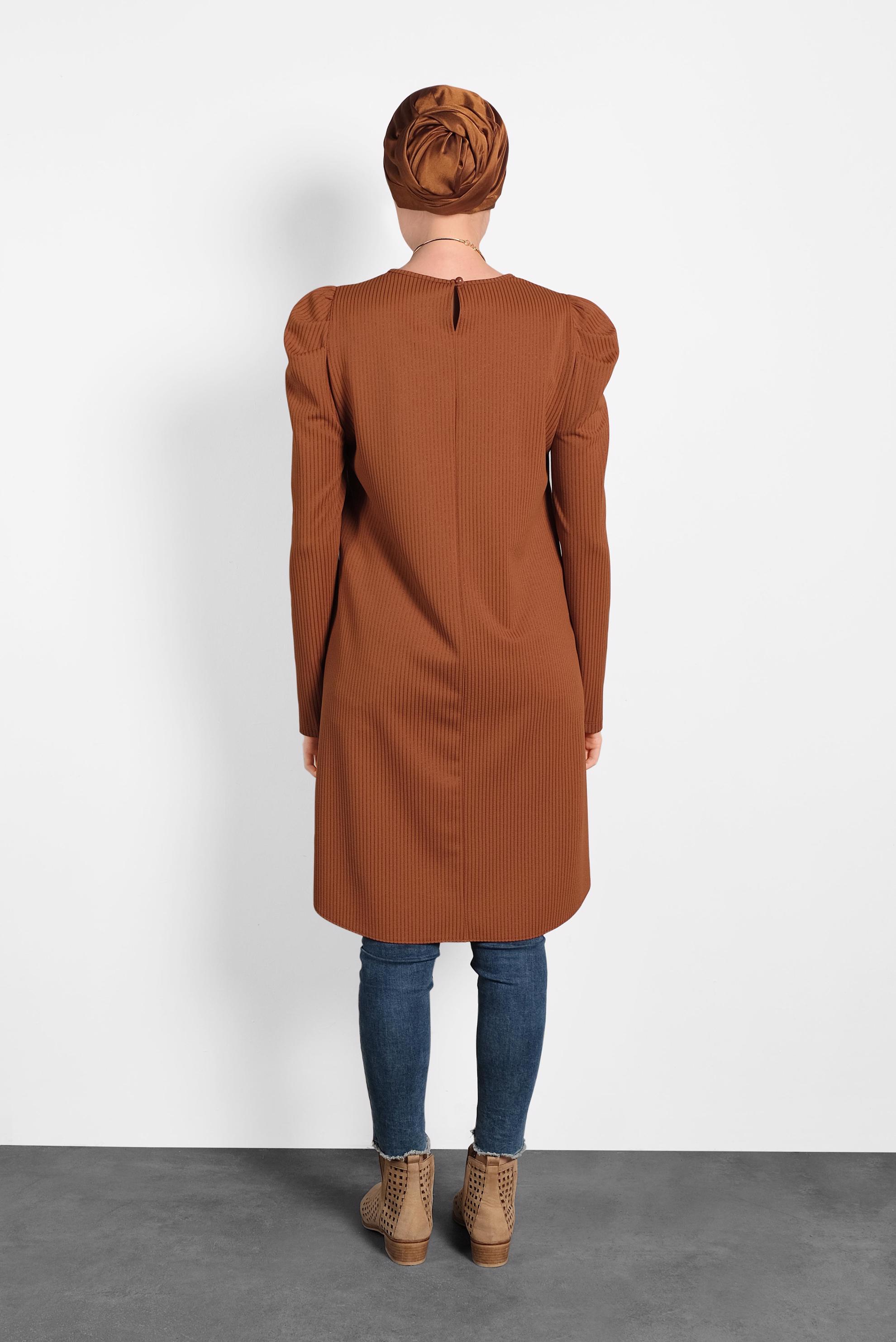 Tesettür giyim TABA KARPUZ KOL TUNİK 40374