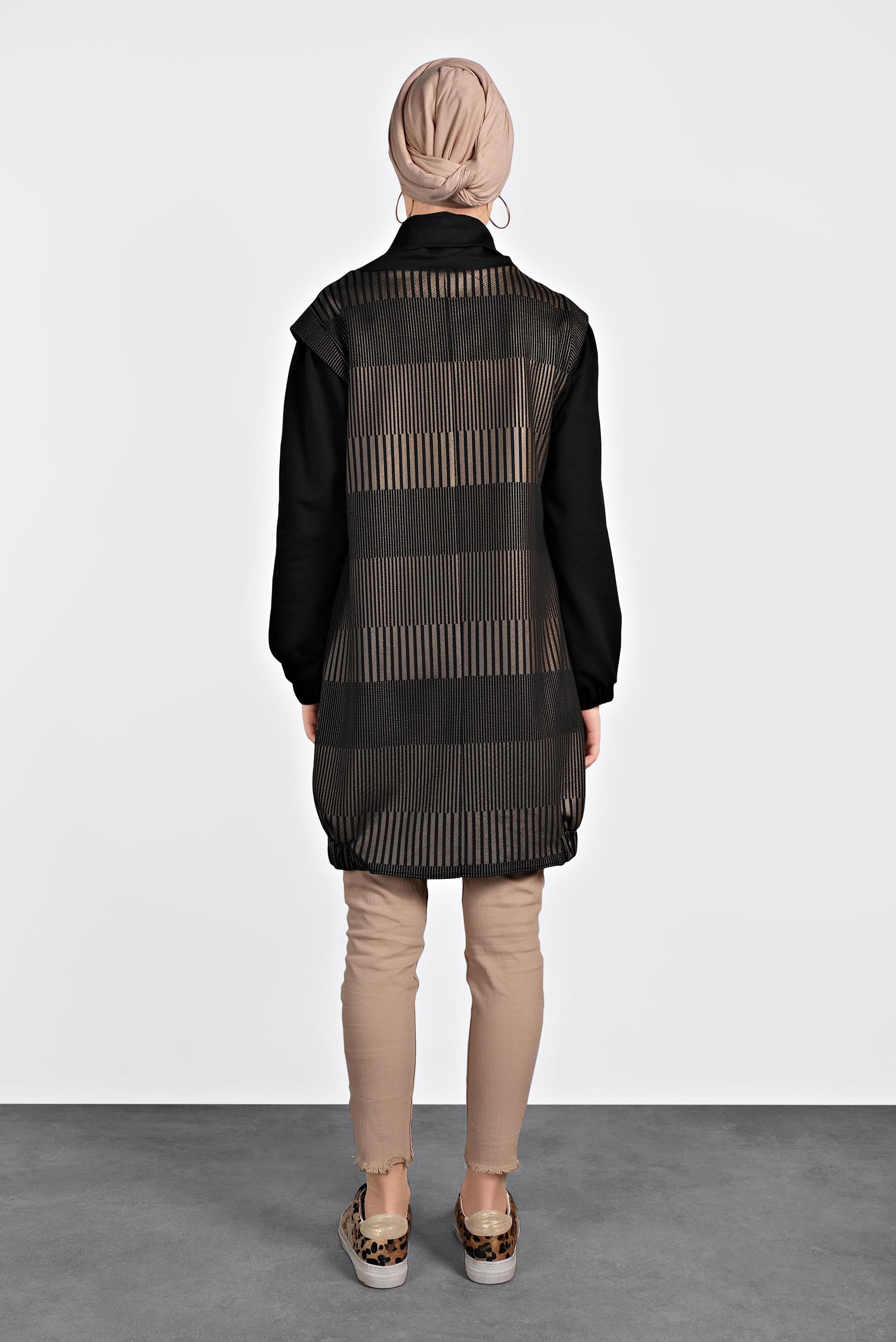 Tesettür giyim ALTIN ETEK UCU LASTİKLİ TUNİK 40385