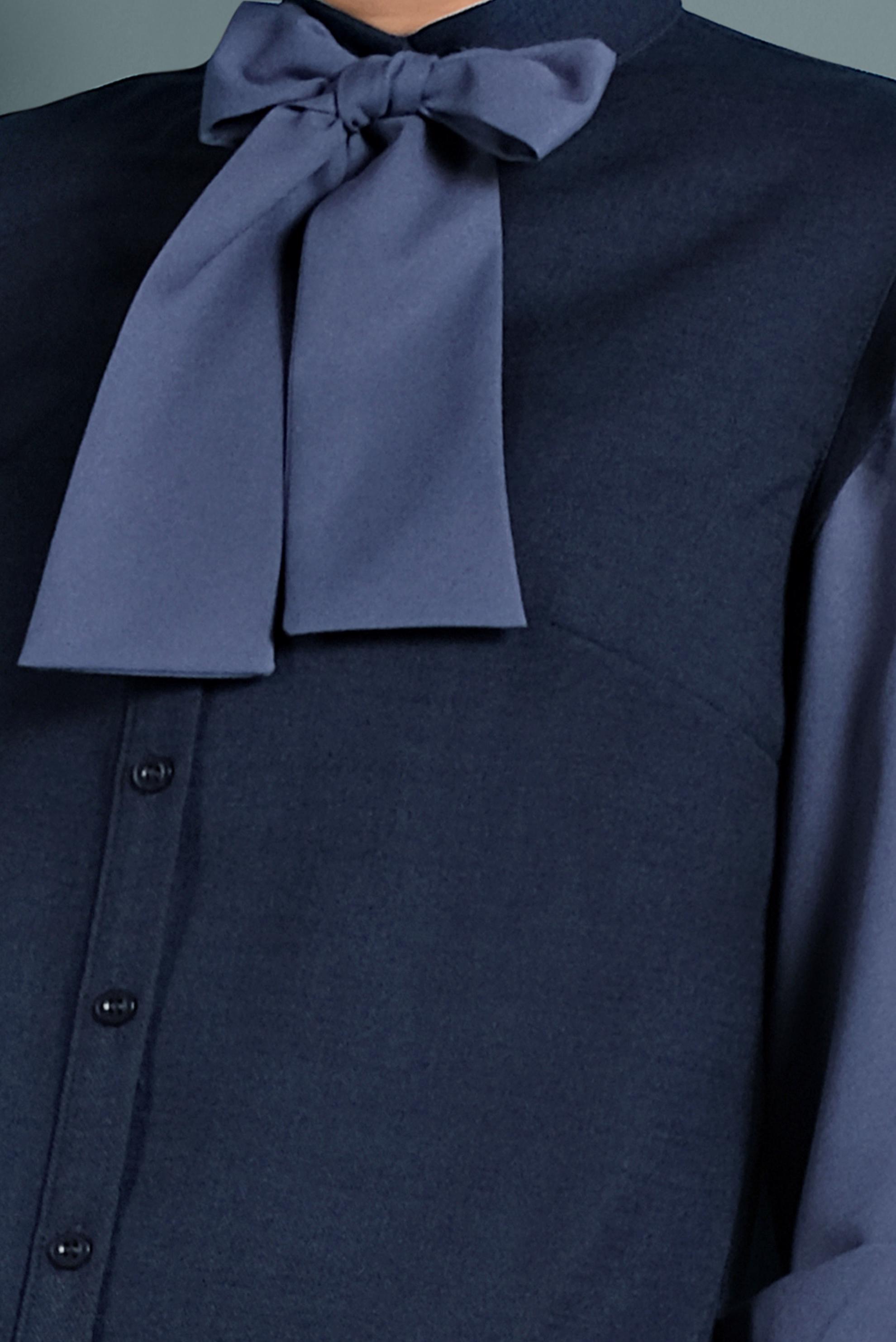 Tesettür giyim LACİVERT YAKASI BAĞCIKLI TUNİK 40386 