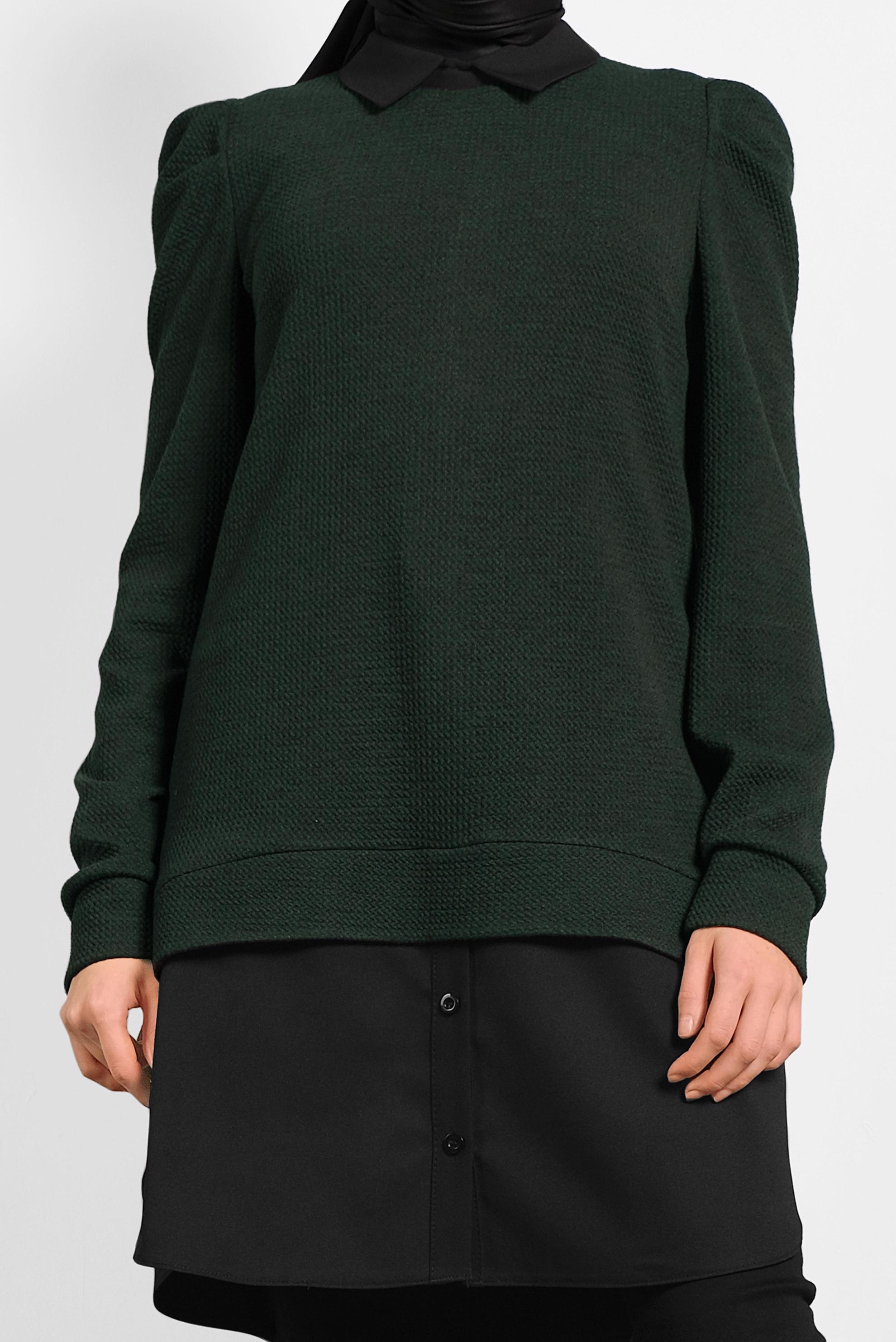 Tesettür giyim HAKİ GÖMLEK GARNİLİ TUNİK 40390