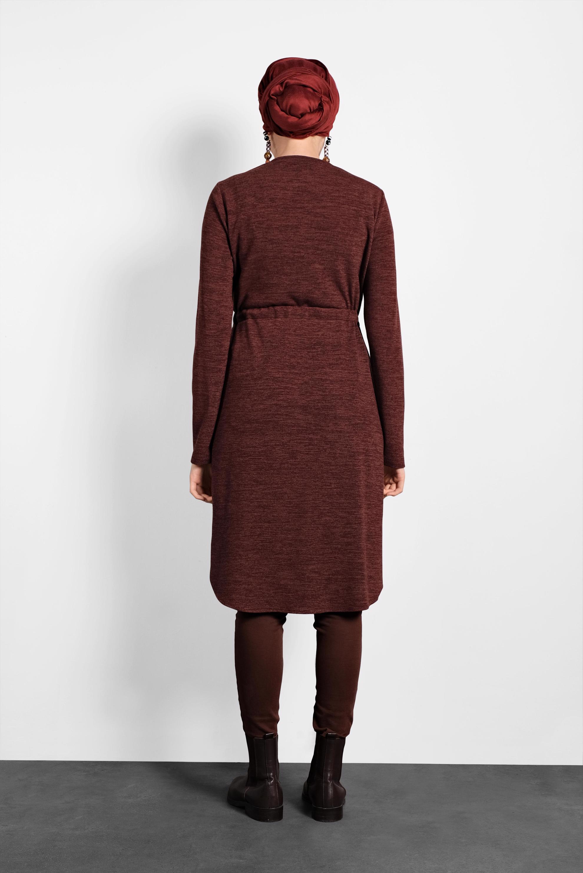 Tesettür giyim TURUNCU BELİ BAĞCIKLI TUNİK 40394