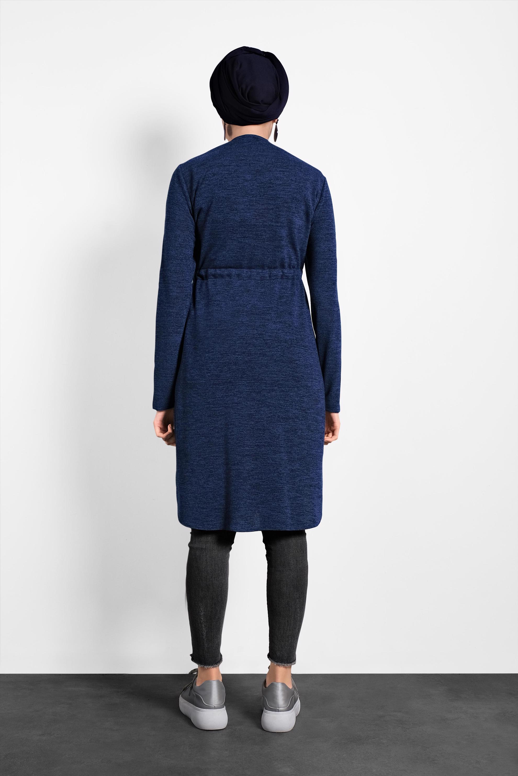 Tesettür giyim LACİVERT BELİ BAĞCIKLI TUNİK 40394