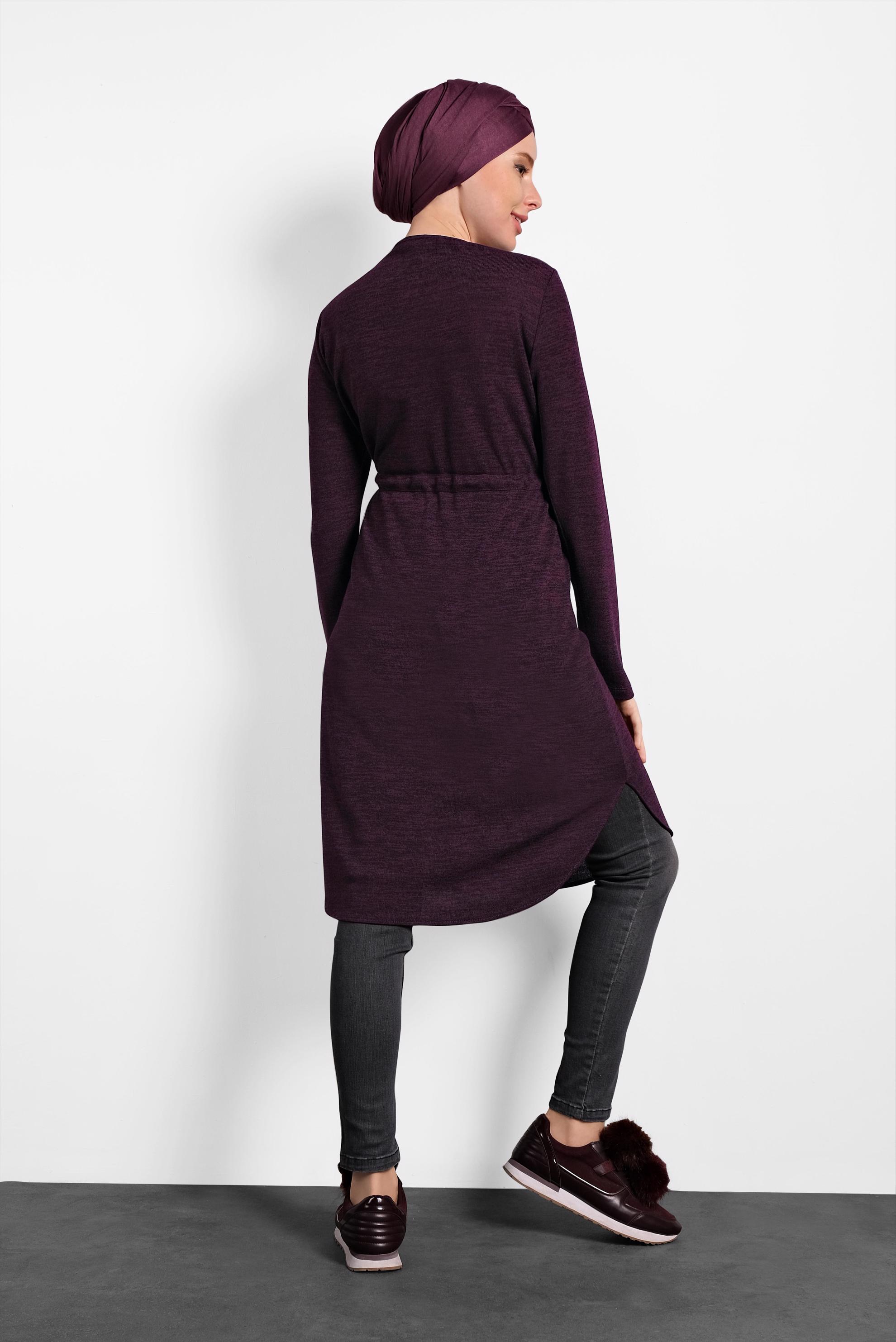 Tesettür giyim MÜRDÜM BELİ BAĞCIKLI TUNİK 40394