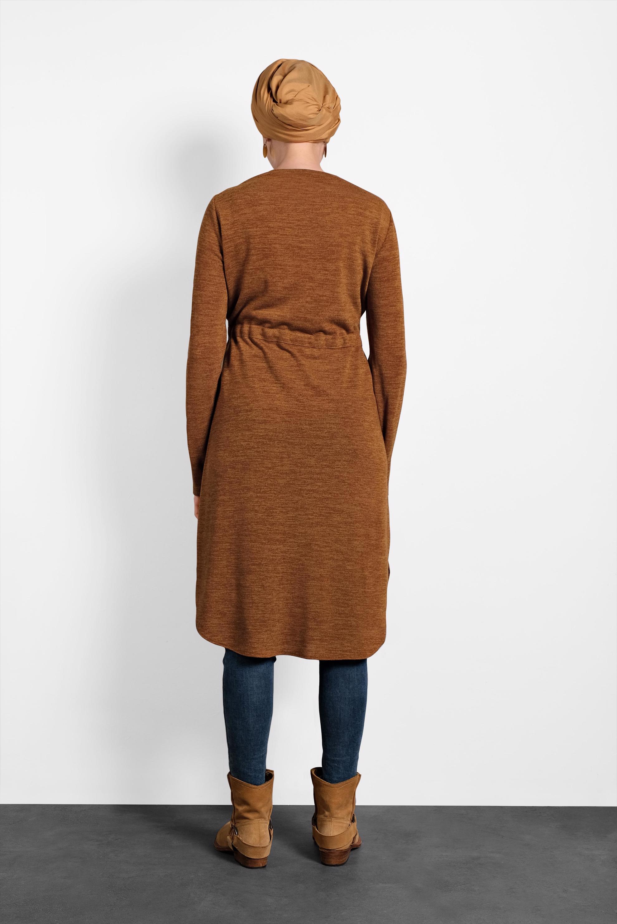 Tesettür giyim TABA BELİ BAĞCIKLI TUNİK 40394