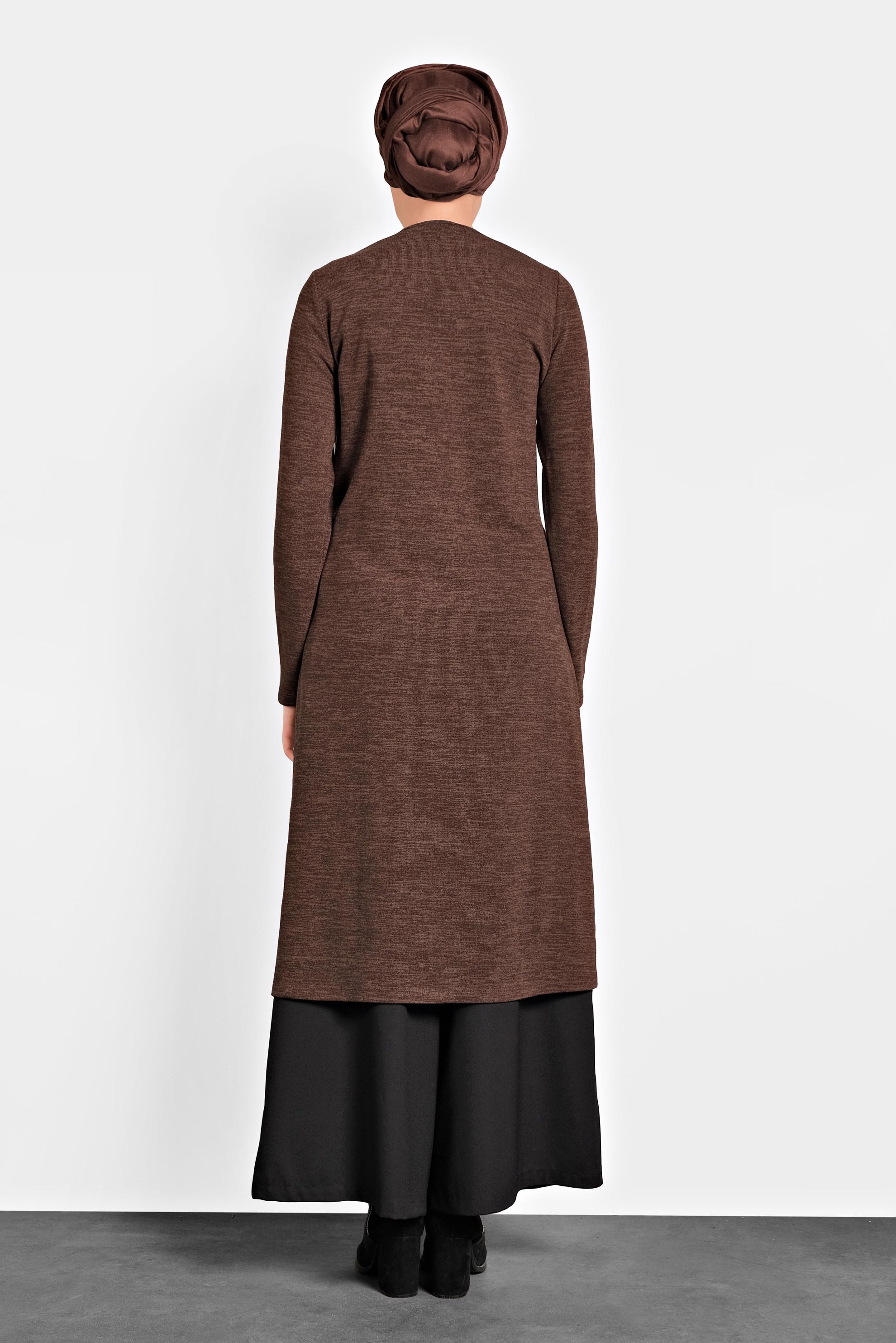 Tesettür giyim TURUNCU ÖNÜ KISA ARKASI UZUN TUNİK 40400