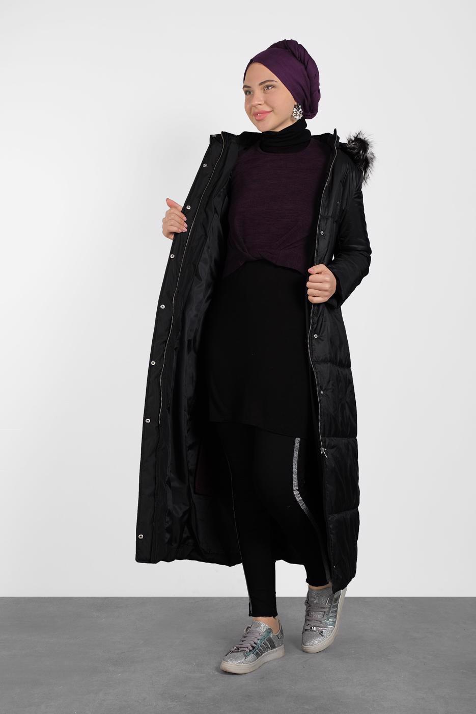 Tesettür giyim MÜRDÜM ÖNÜ KISA ARKASI UZUN TUNİK 40400