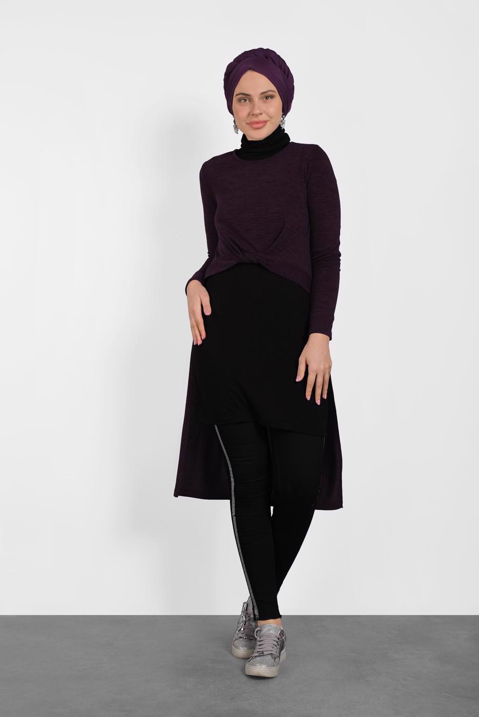 Tesettür giyim MÜRDÜM ÖNÜ KISA ARKASI UZUN TUNİK 40400