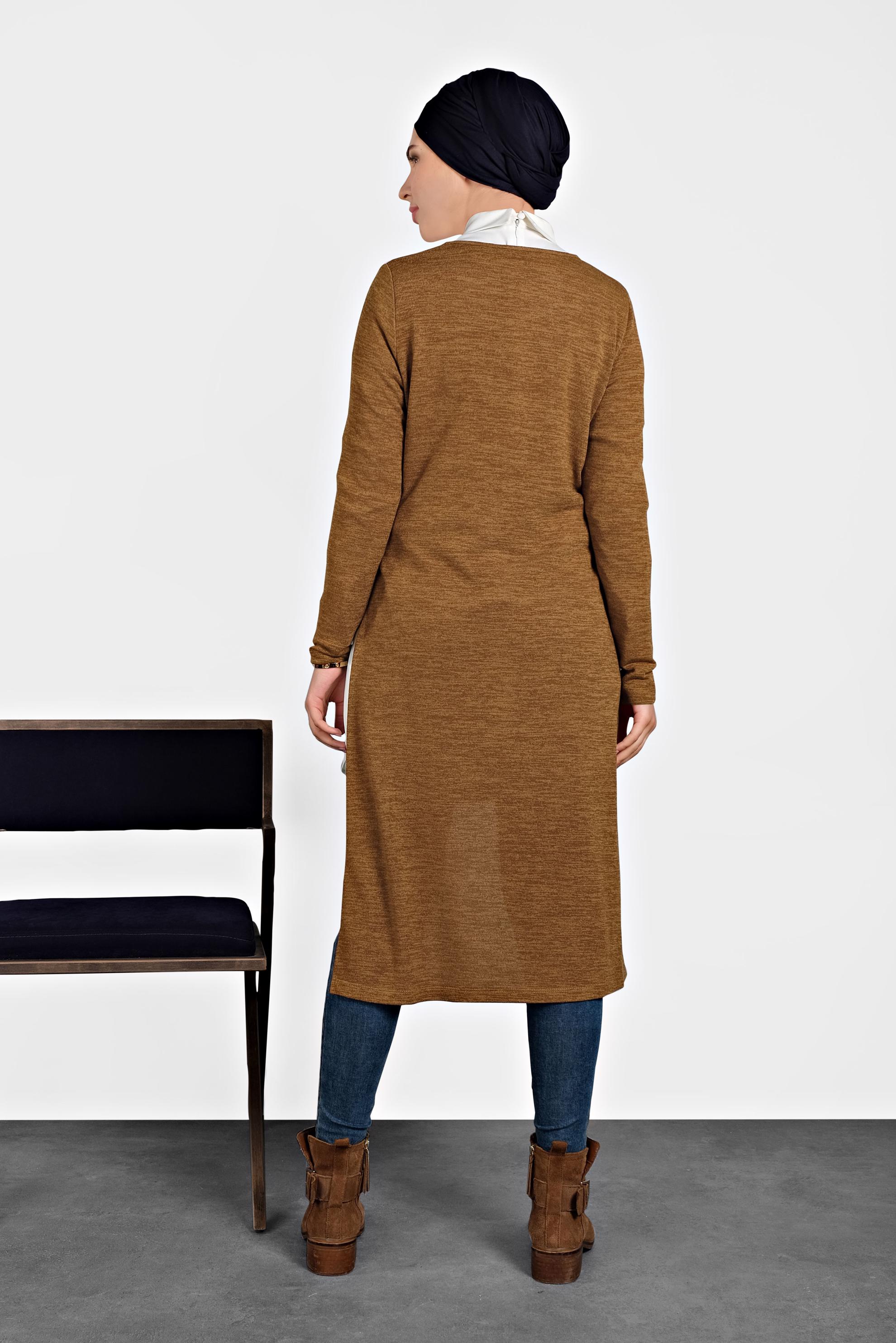 Tesettür giyim TABA ÖNÜ KISA ARKASI UZUN TUNİK 40400