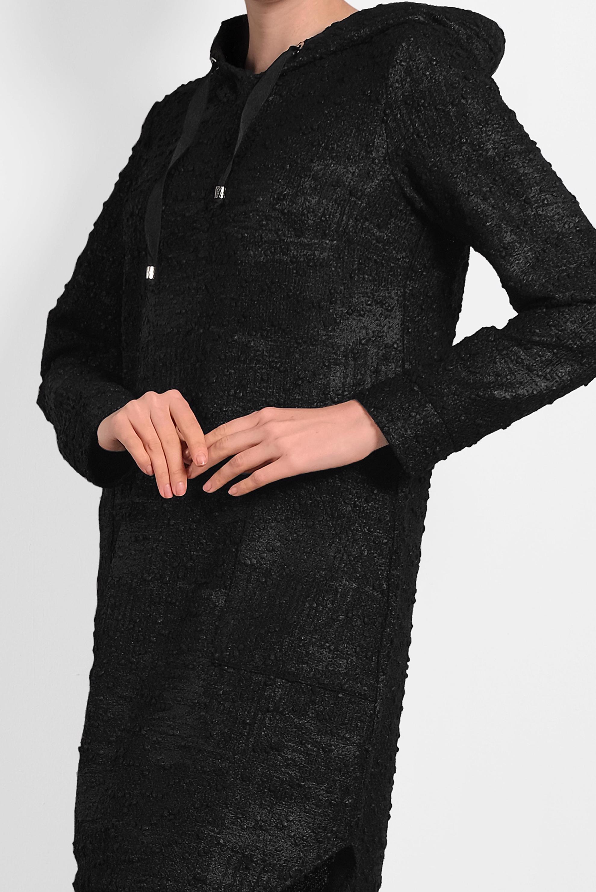 Tesettür giyim SİYAH ETEK UCU BÜZGÜLÜ TUNİK 40409