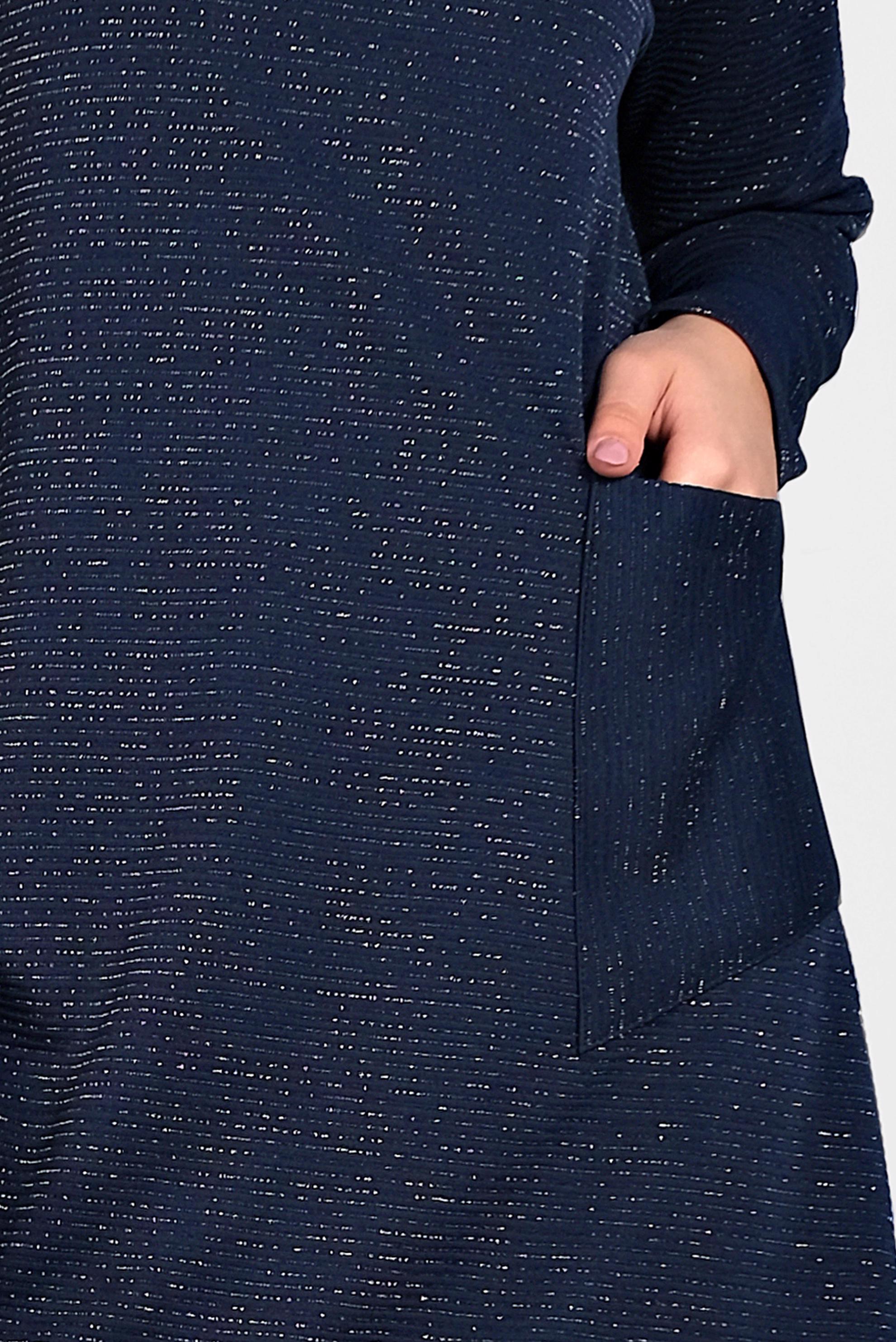 Tesettür giyim LACİVERT ASİMETRİK KESİM SİMLİ TUNİK 40413 