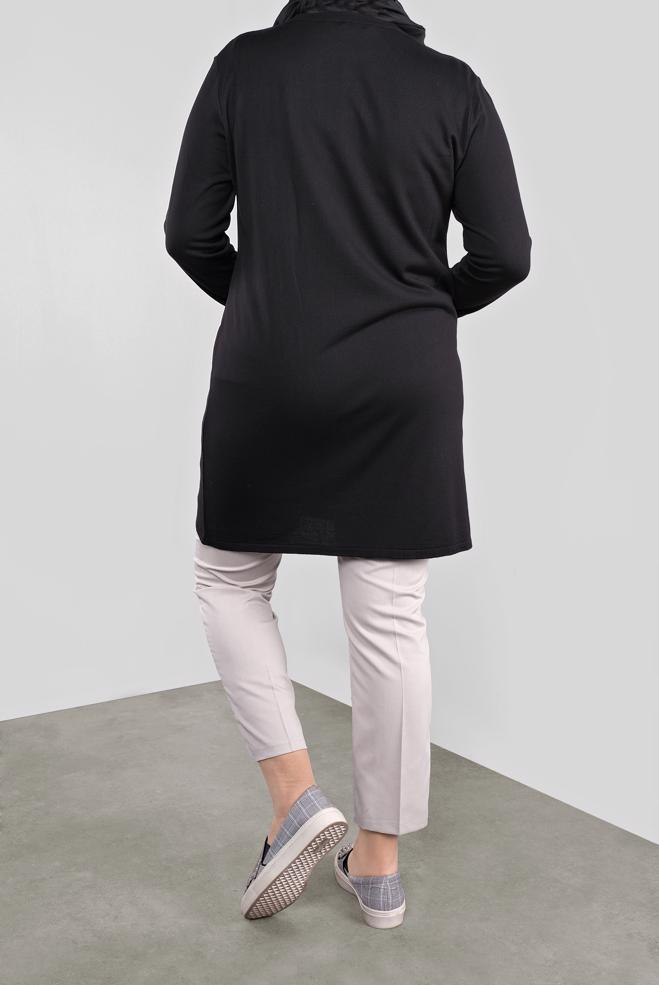 Vêtements hijab NOIR TUNIQUE À EMBELLIE 41010  - ALVİNA