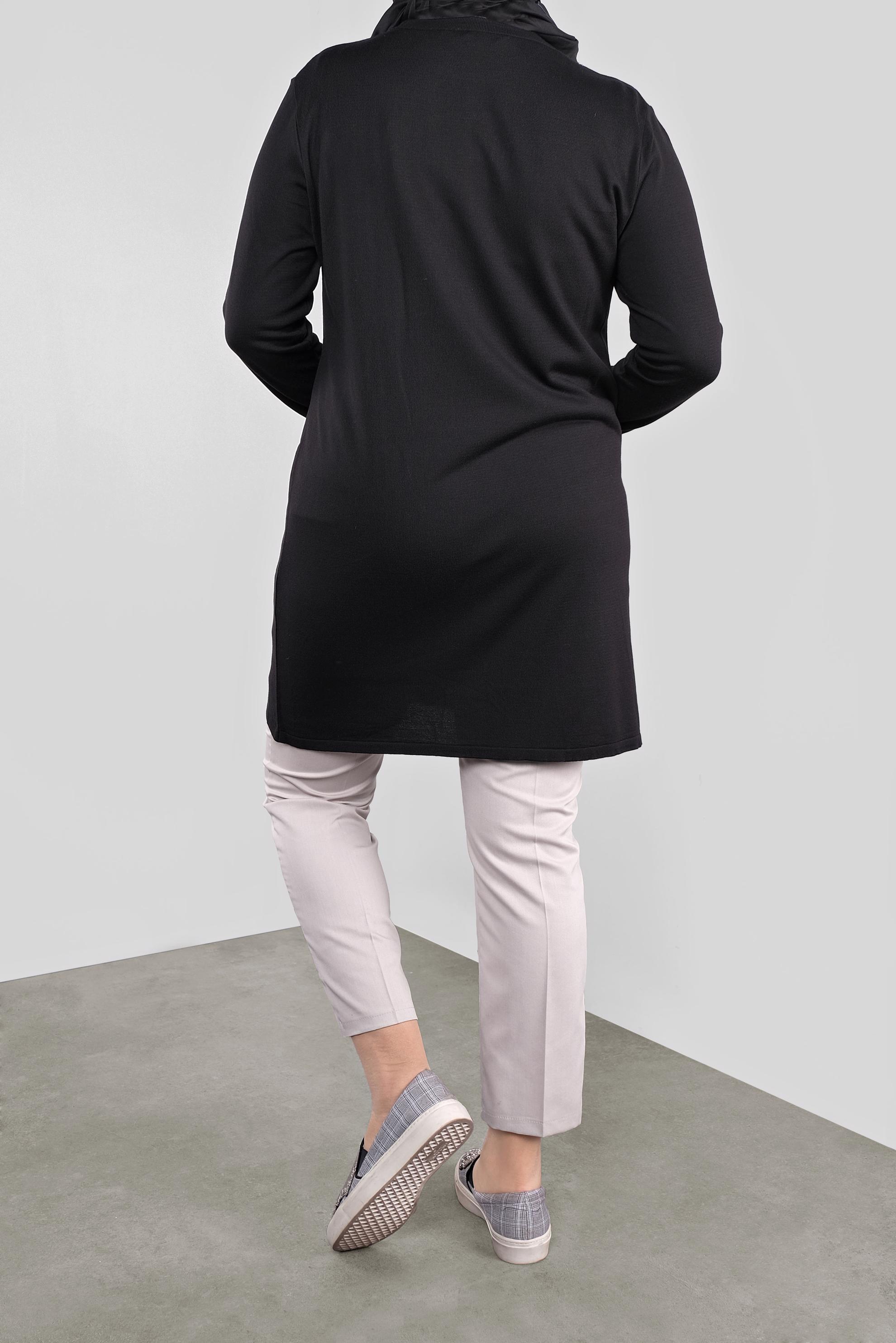 Tesettür giyim SİYAH TAŞ BASKILI TRİKO TUNİK  41010 