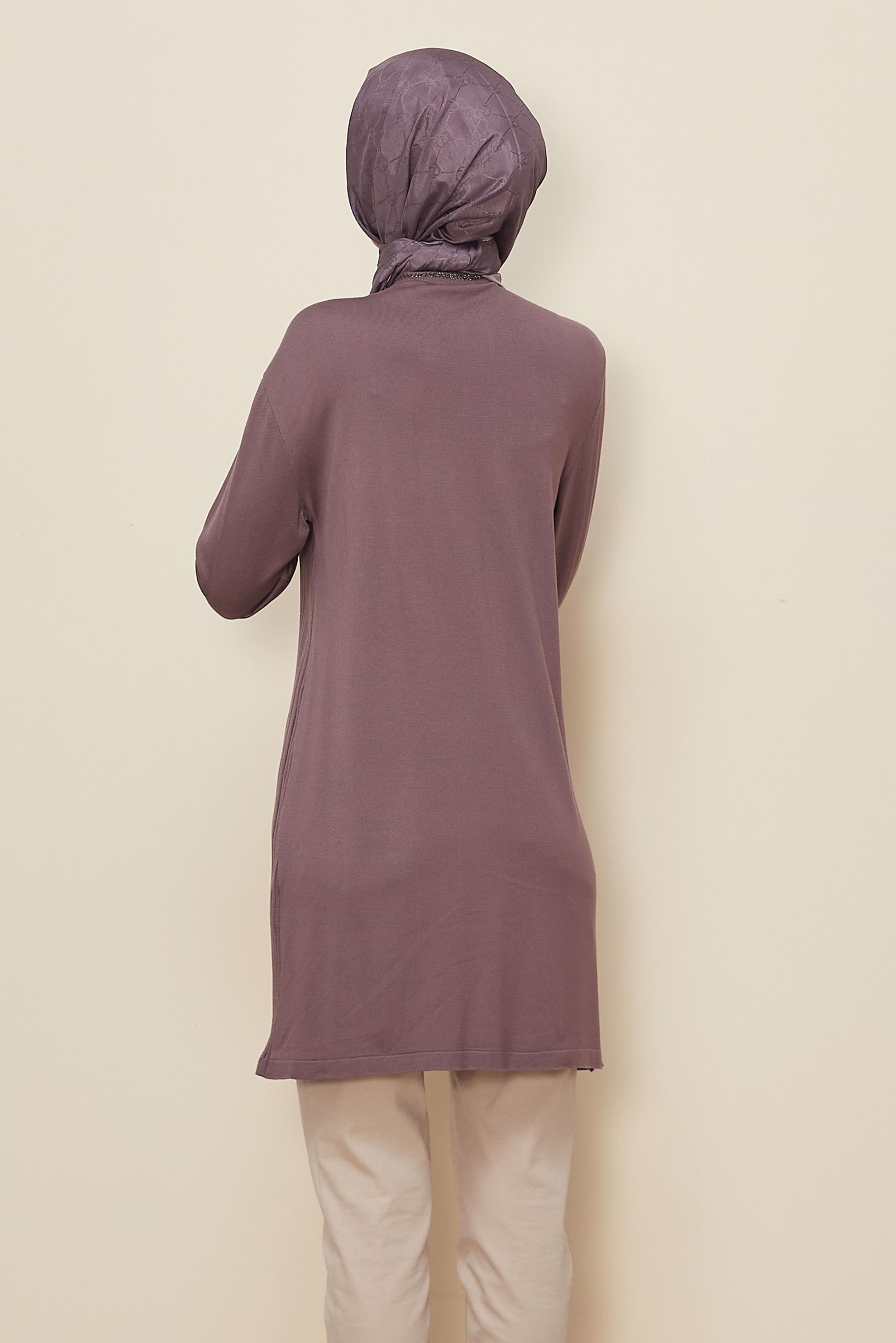 Tesettür giyim MOR TRİKO TUNİK 41011