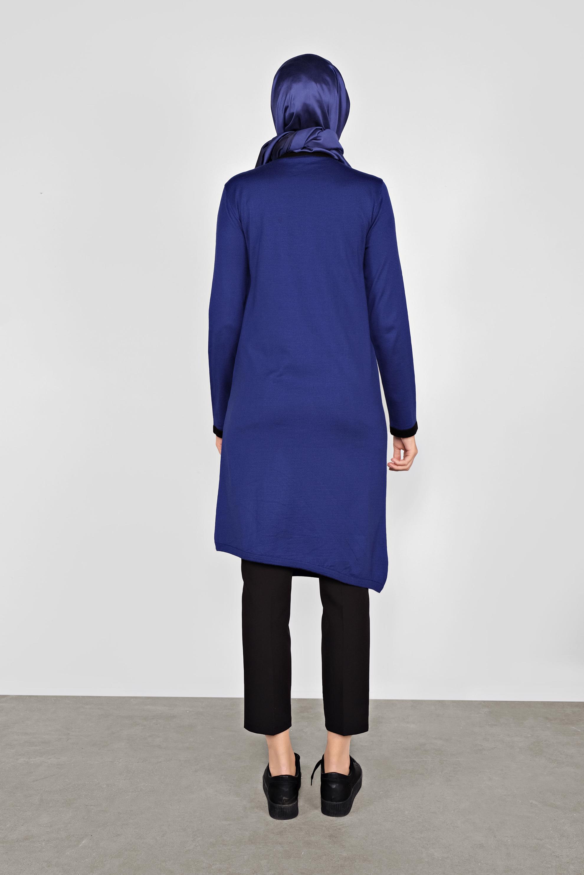 Tesettür giyim LACİVERT CEP DETAYLI TRİKO TUNİK 41013