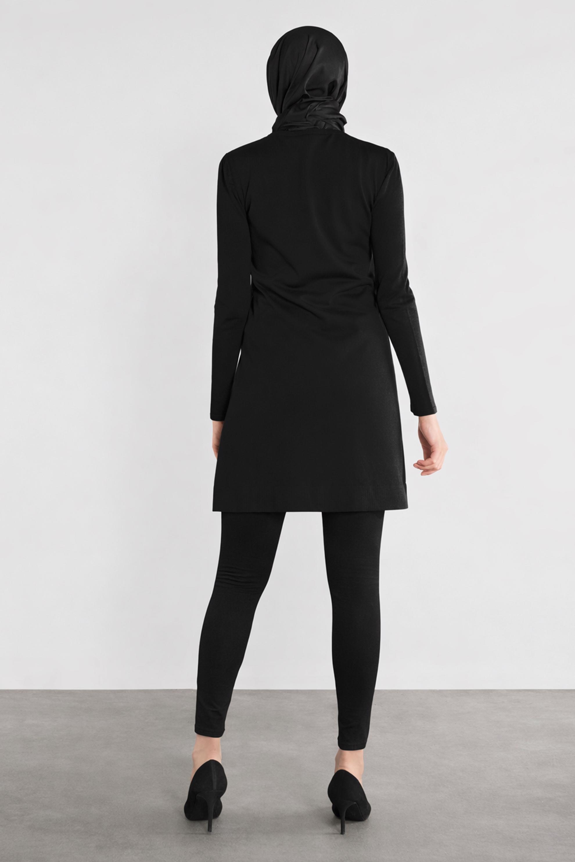 Tesettür giyim SİYAH TRİKO TUNİK 41018