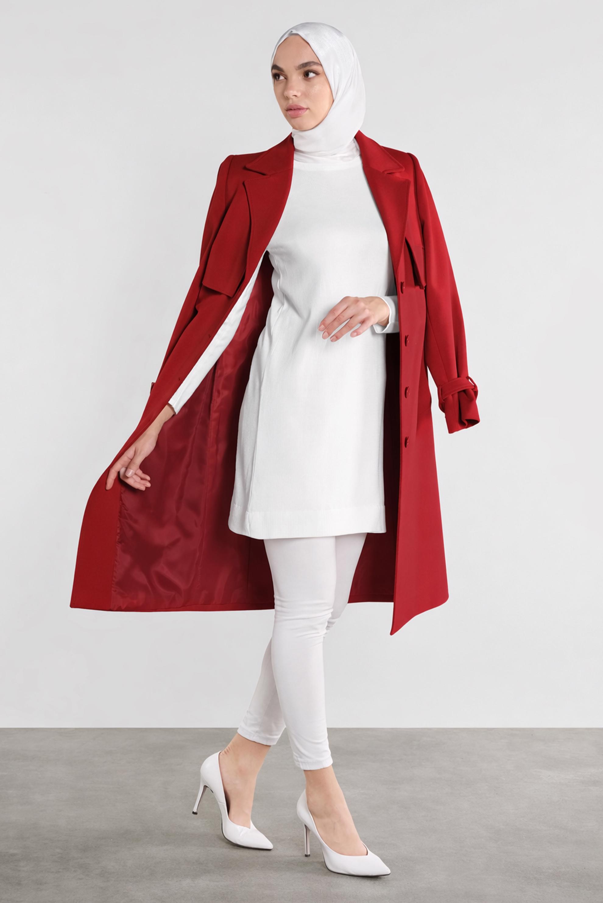 Tesettür giyim BEYAZ TRİKO TUNİK 41018