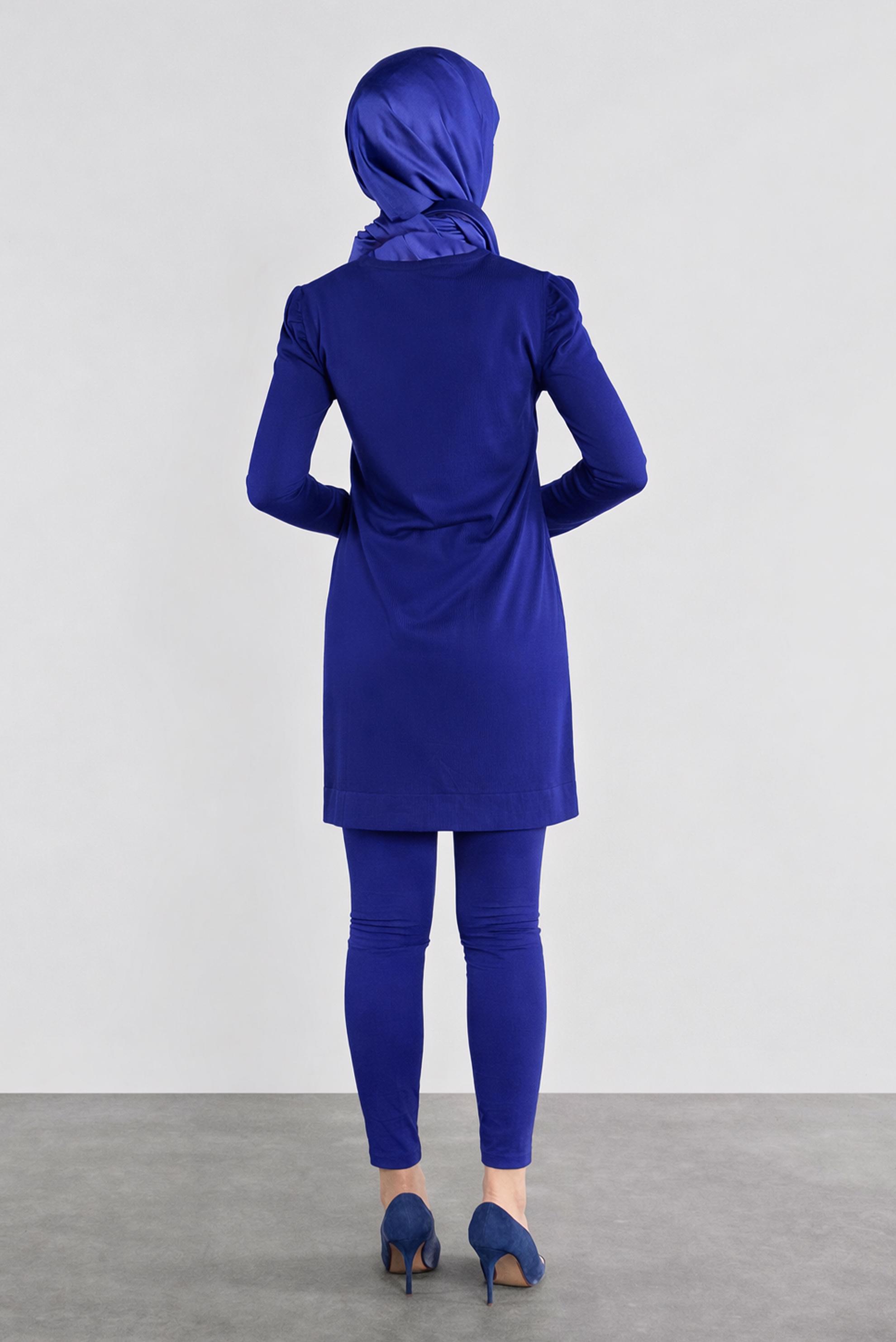 Tesettür giyim LACİVERT TRİKO TUNİK 41018