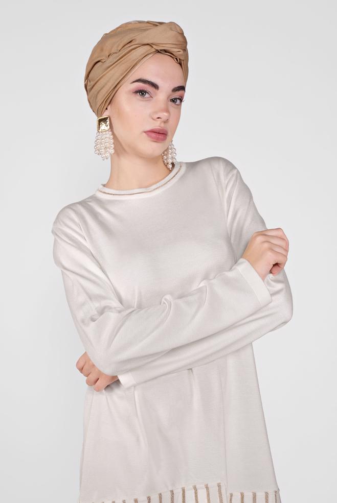 Hijab clothing  ASYMMETRIC CUT KNIT TUNIC 41057 - ALVİNA