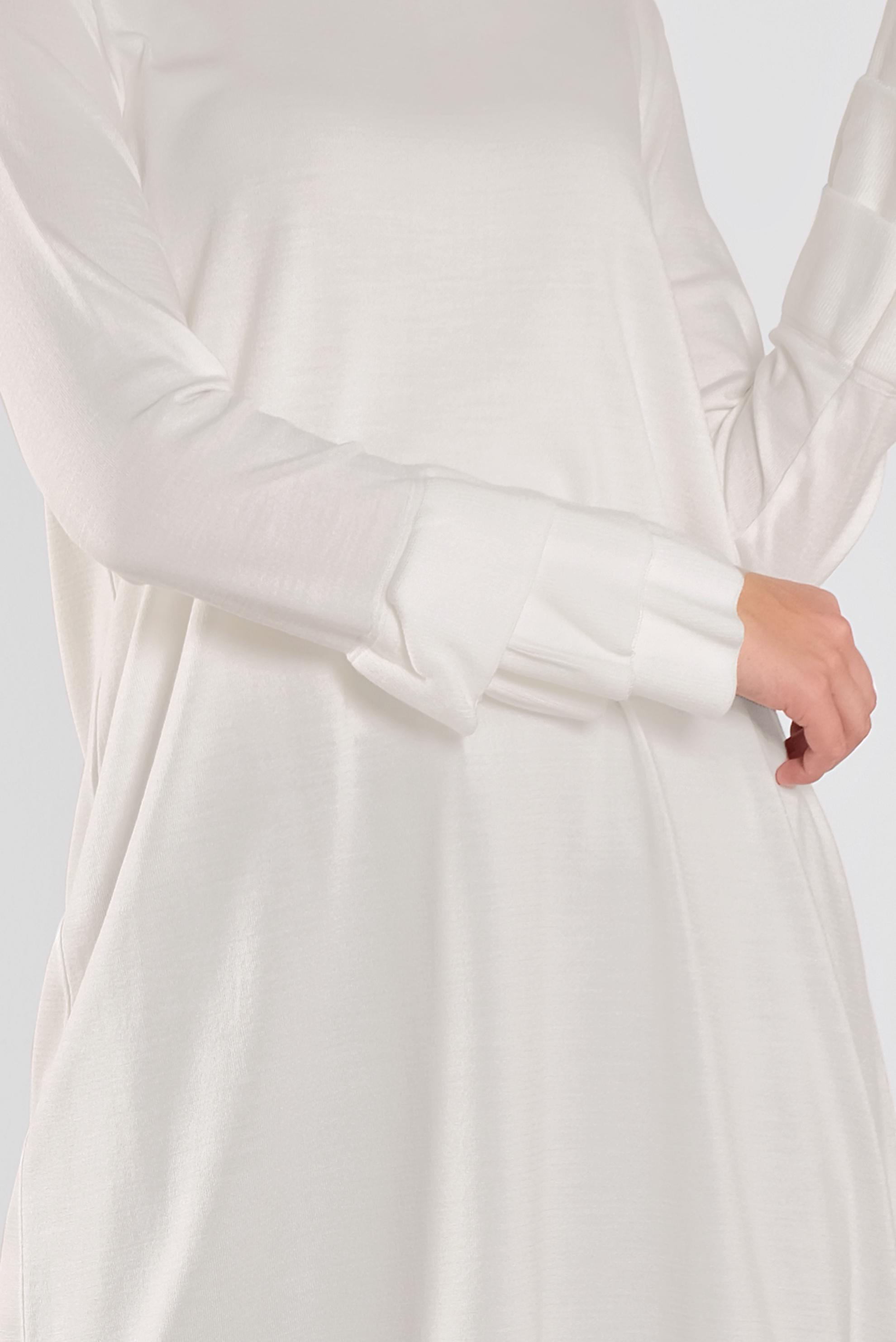 Tesettür giyim BEYAZ FIRFIRLI TRİKO TUNİK 41067 