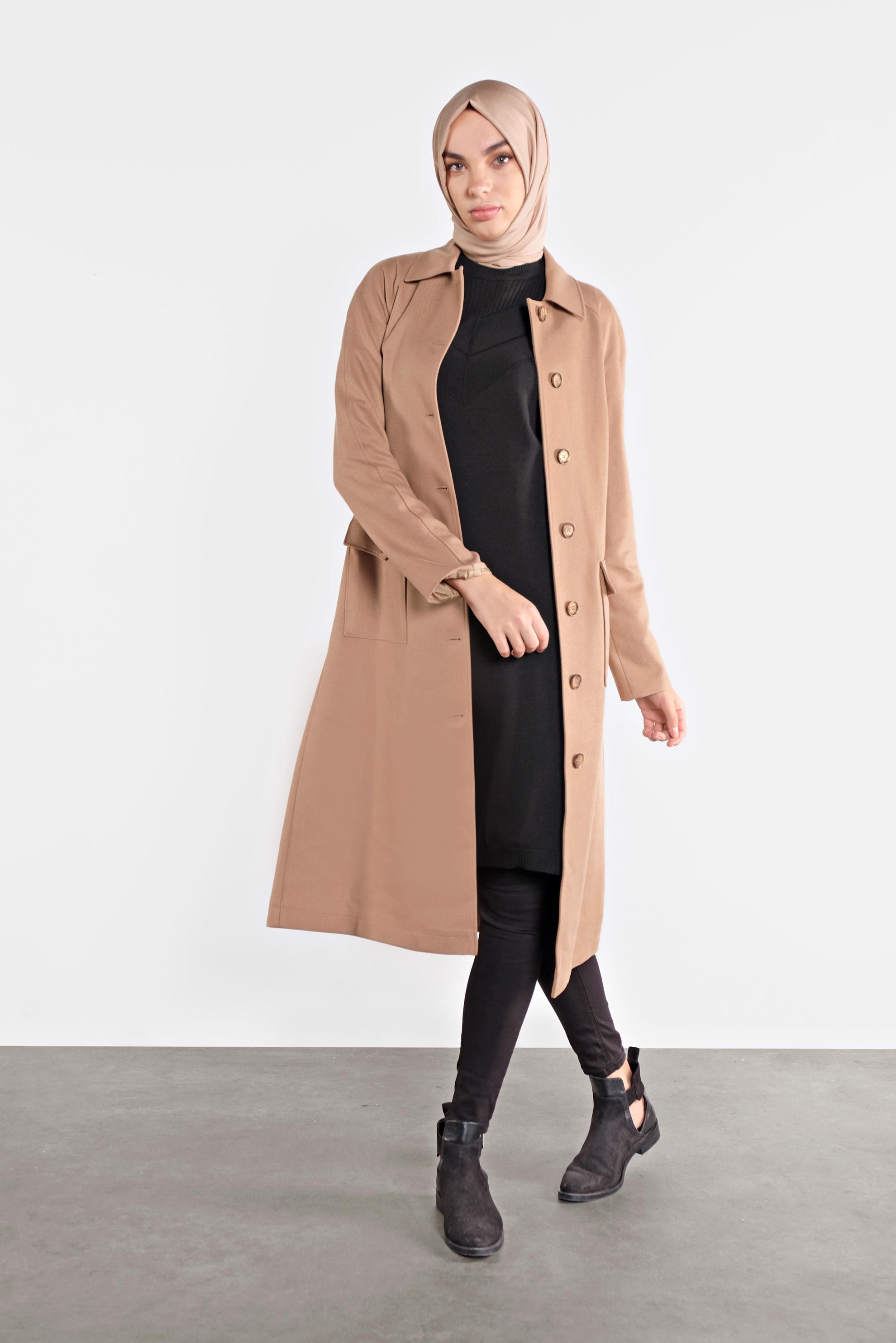 Tesettür giyim SİYAH TRİKO TUNİK 41068