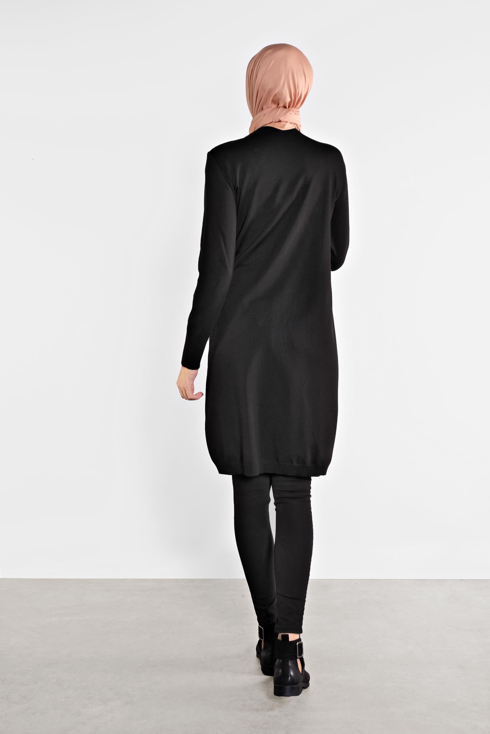 Tesettür giyim SİYAH TRİKO TUNİK 41068