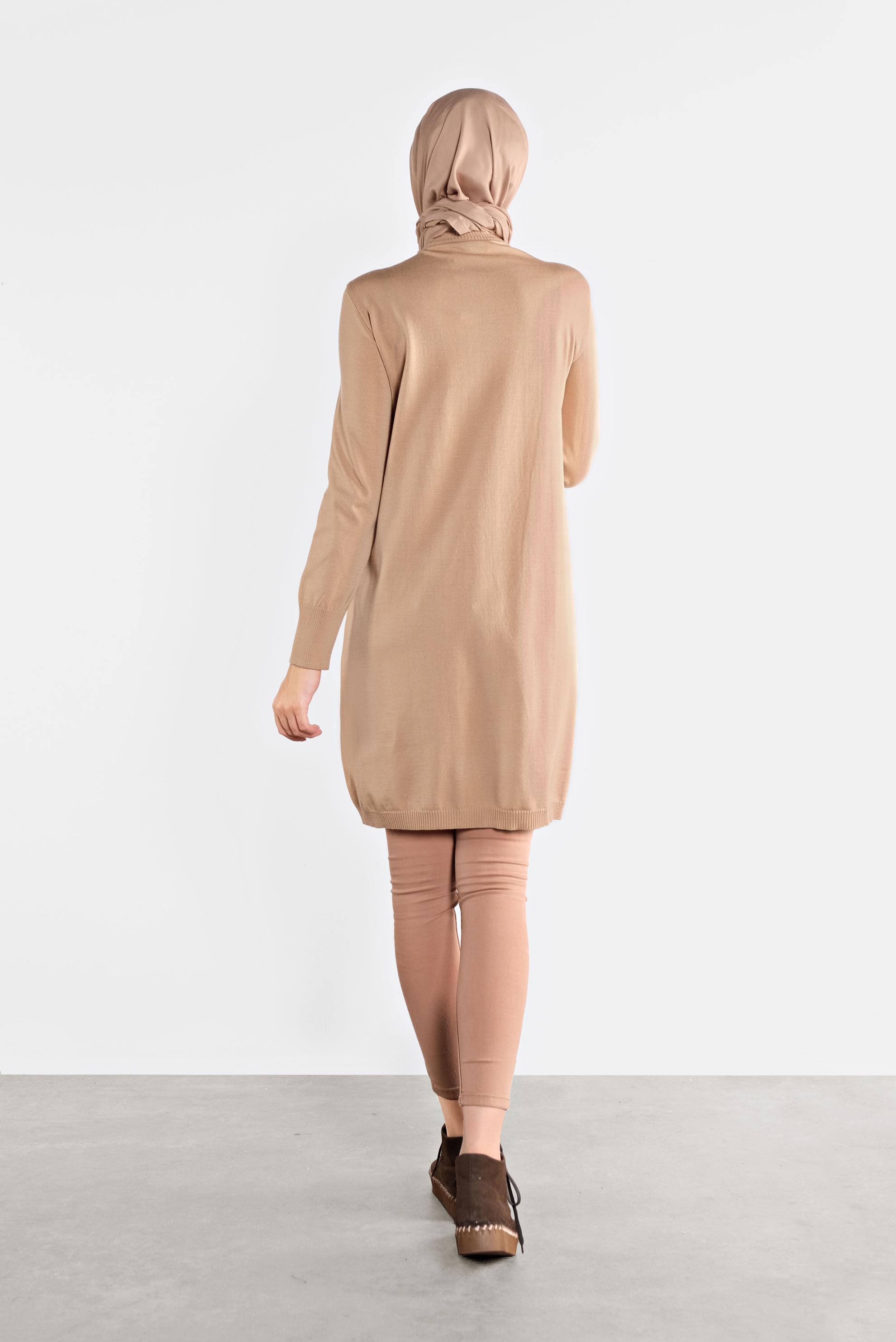 Vêtements hijab BRUN TUNIQUE EN TRICOT 41068 