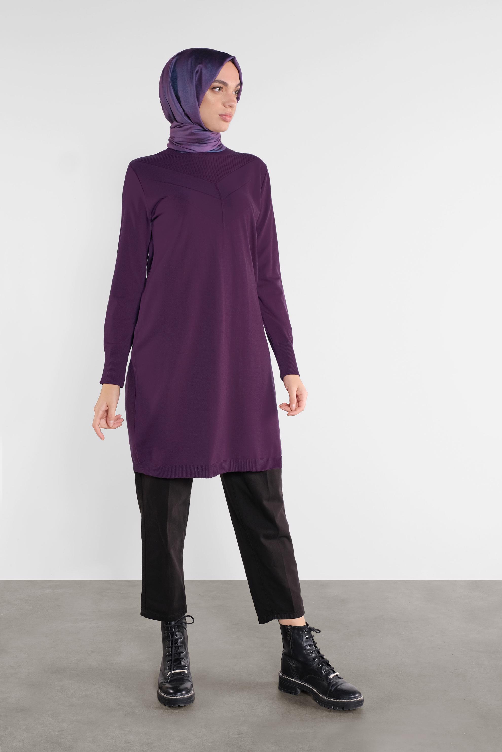 Tesettür giyim MÜRDÜM TRİKO TUNİK 41068