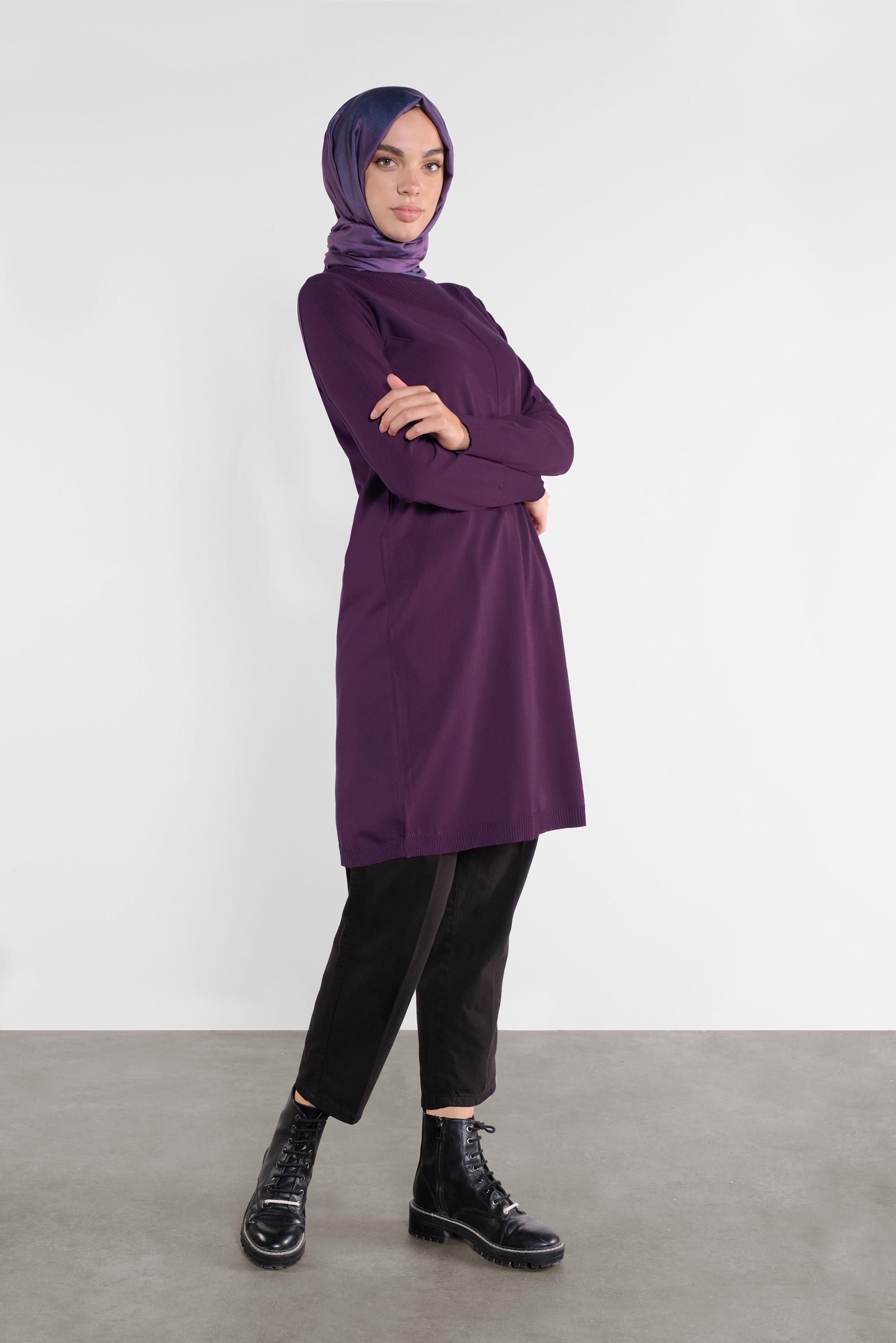 Tesettür giyim MÜRDÜM TRİKO TUNİK 41068
