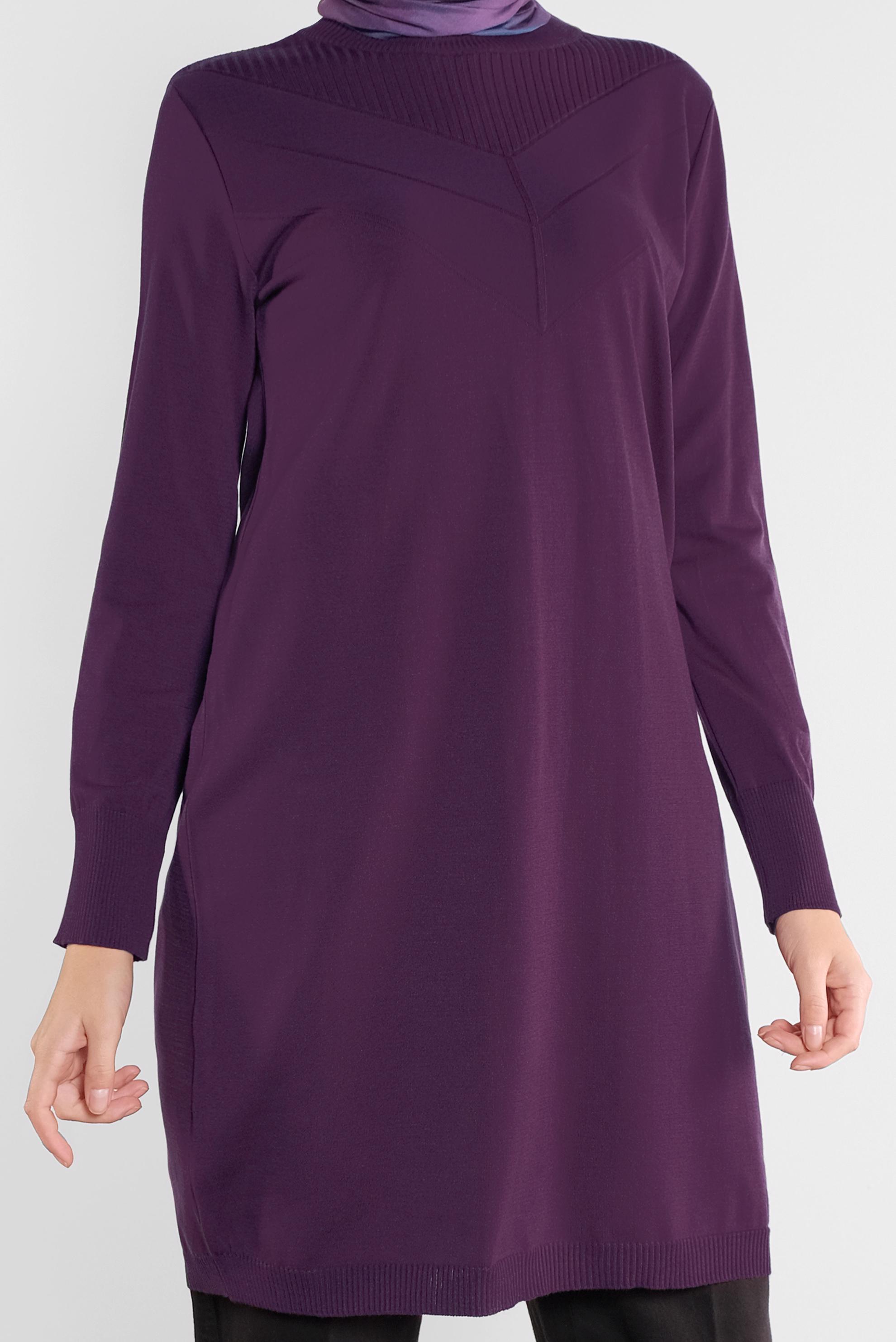 Tesettür giyim MÜRDÜM TRİKO TUNİK 41068