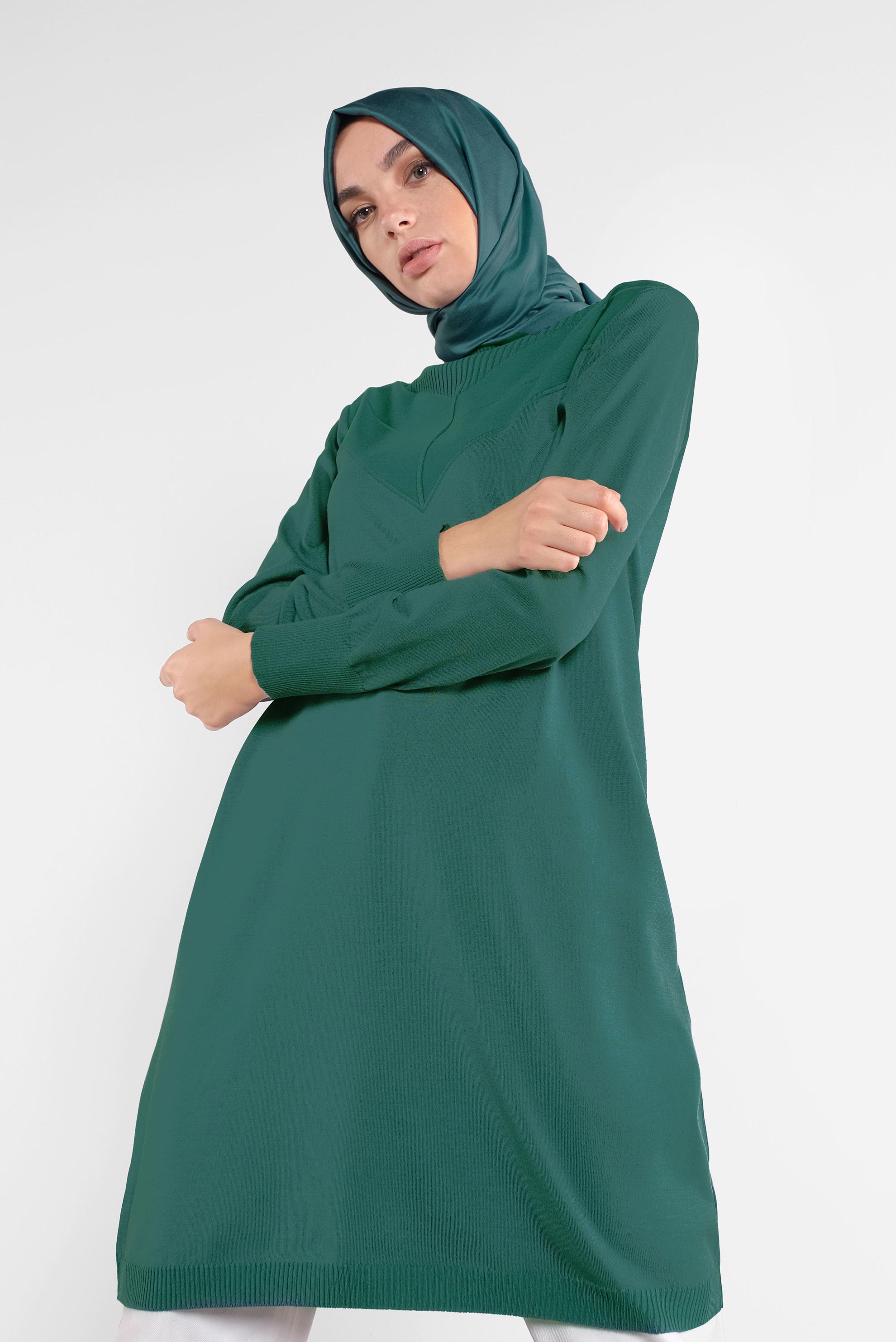 Tesettür giyim MAVİ TRİKO TUNİK 41068