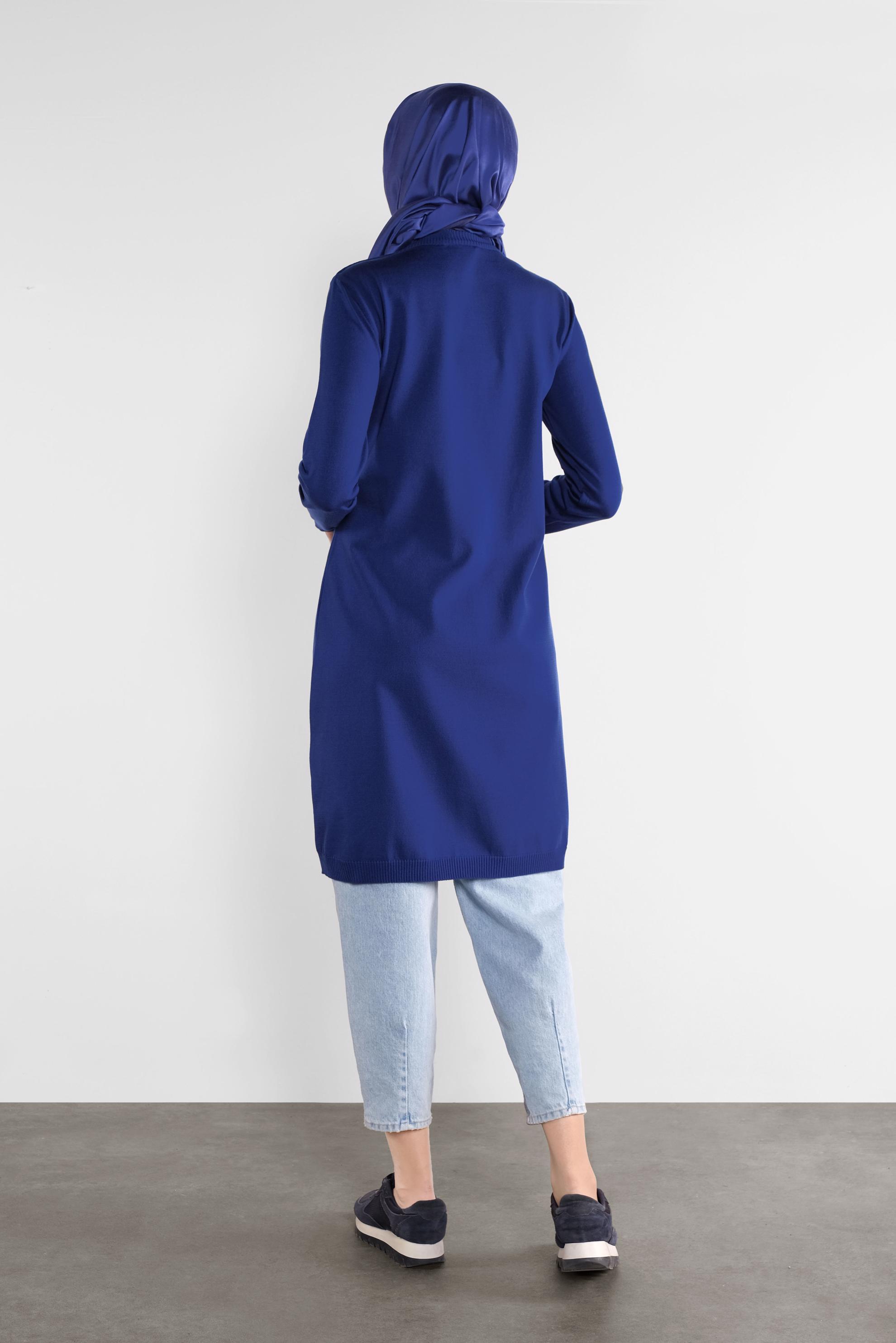 Tesettür giyim LACİVERT TRİKO TUNİK 41068